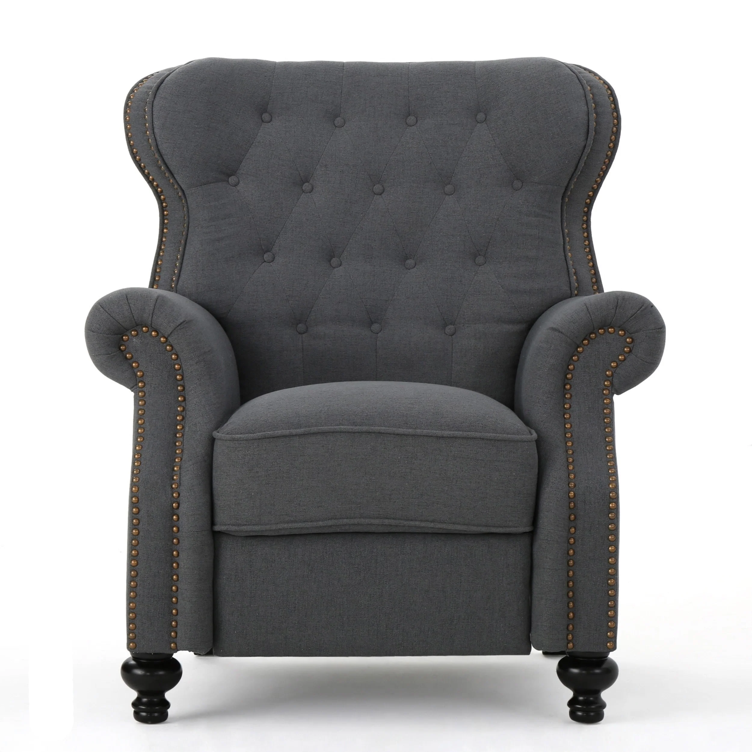 Walder Tufted Nailhead Fabric Recliner by Christopher Knight Home