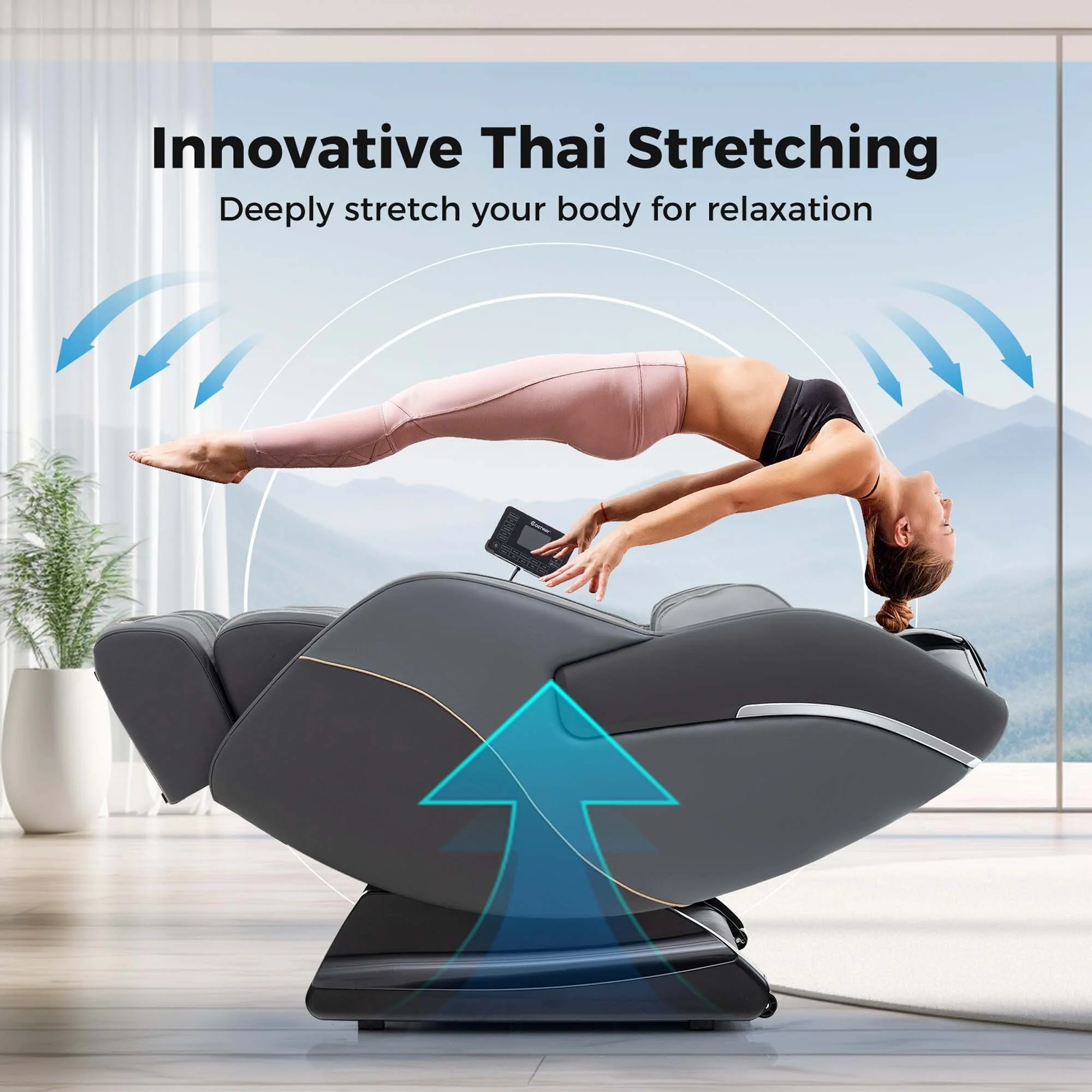 Costway SL Track Zero Gravity Massage Recliner with Thai Stretch Foot