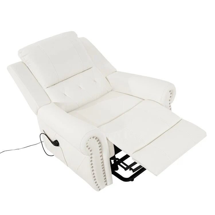Air Leather Premium Studded Power Lift Recliner Chair with Footrest Reclining Chair with Remote Control