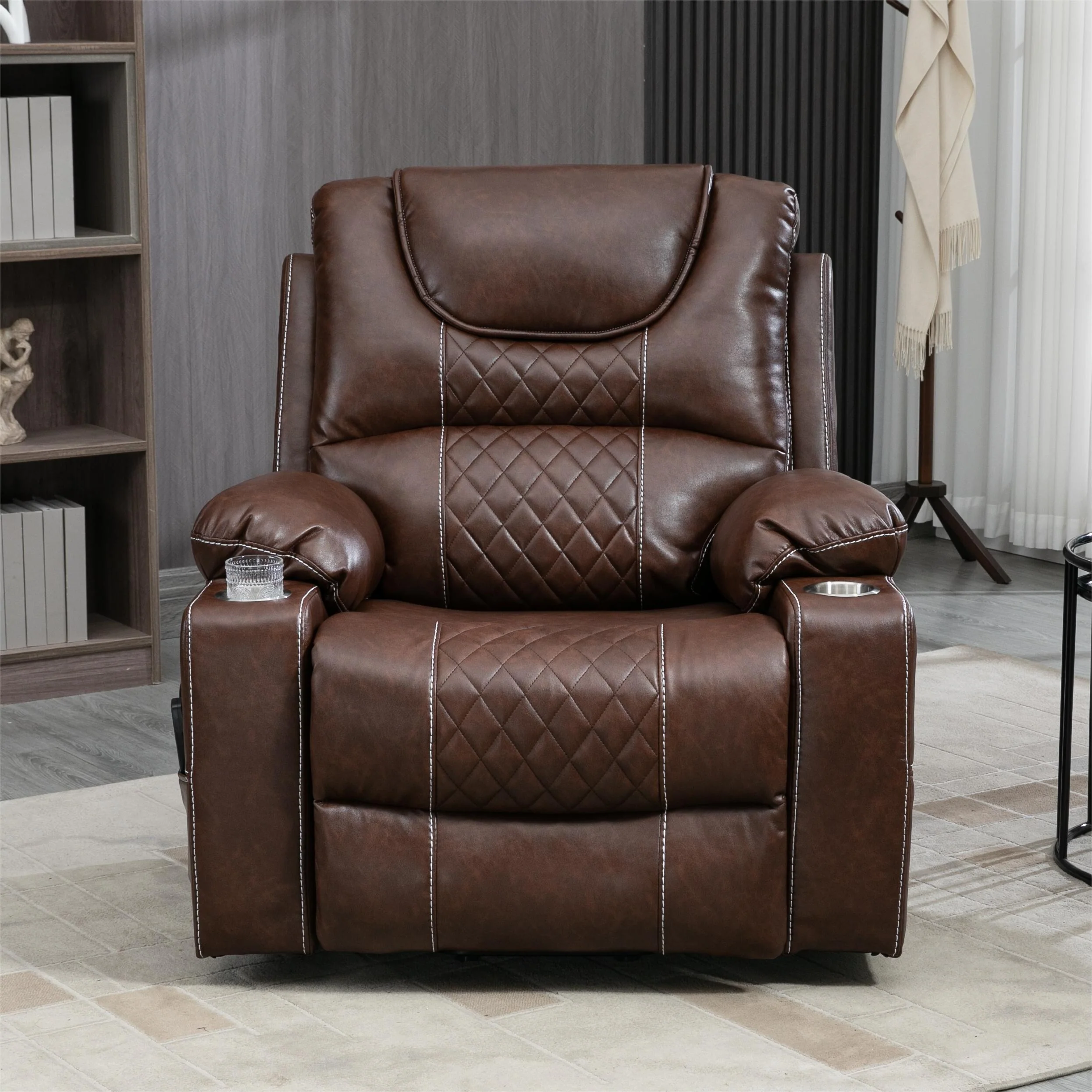 Power Lift Recliner Leather with Massage and Heating
