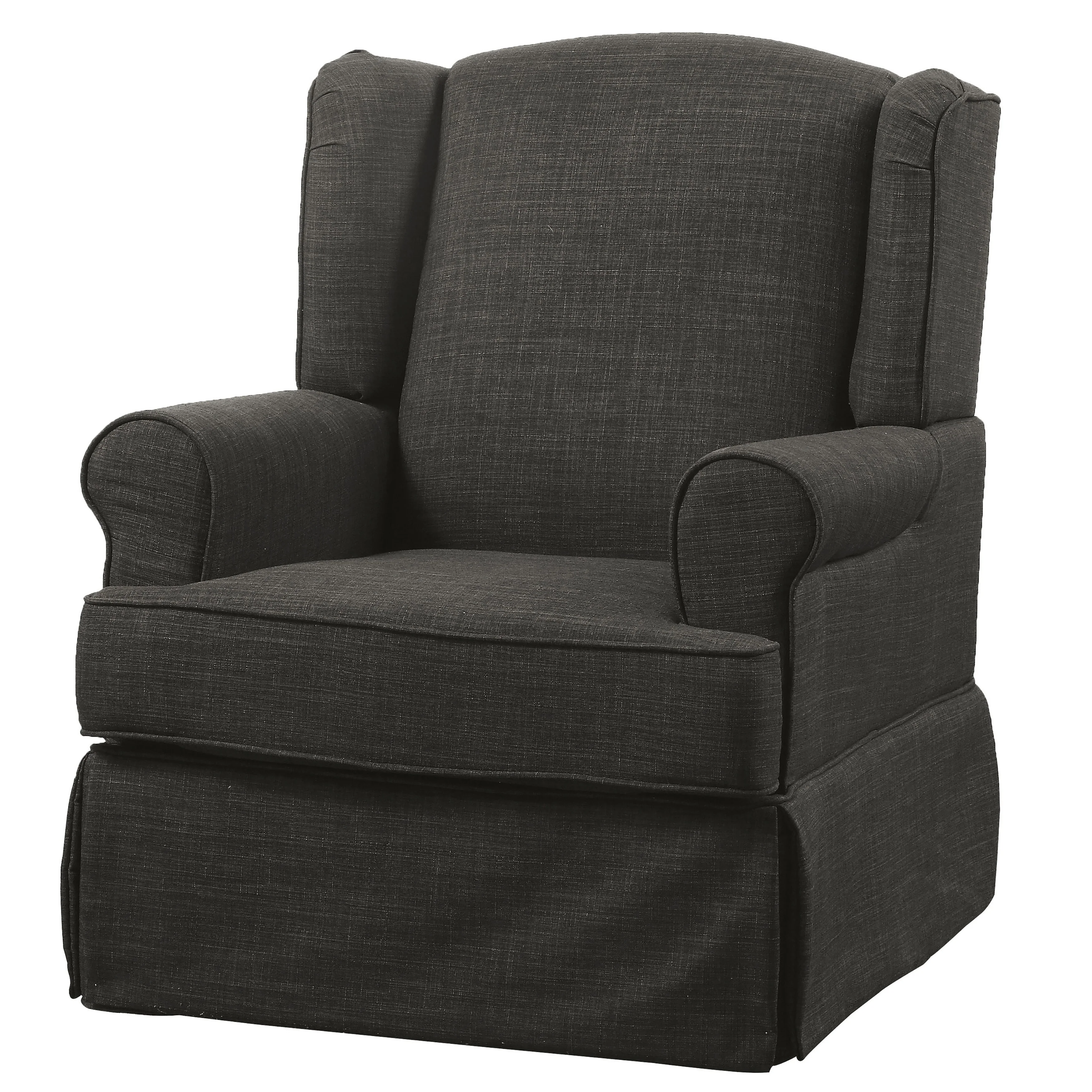 Keal Transitional Fabric Upholstered Skirted Glider Rocker Chair by Furniture of America
