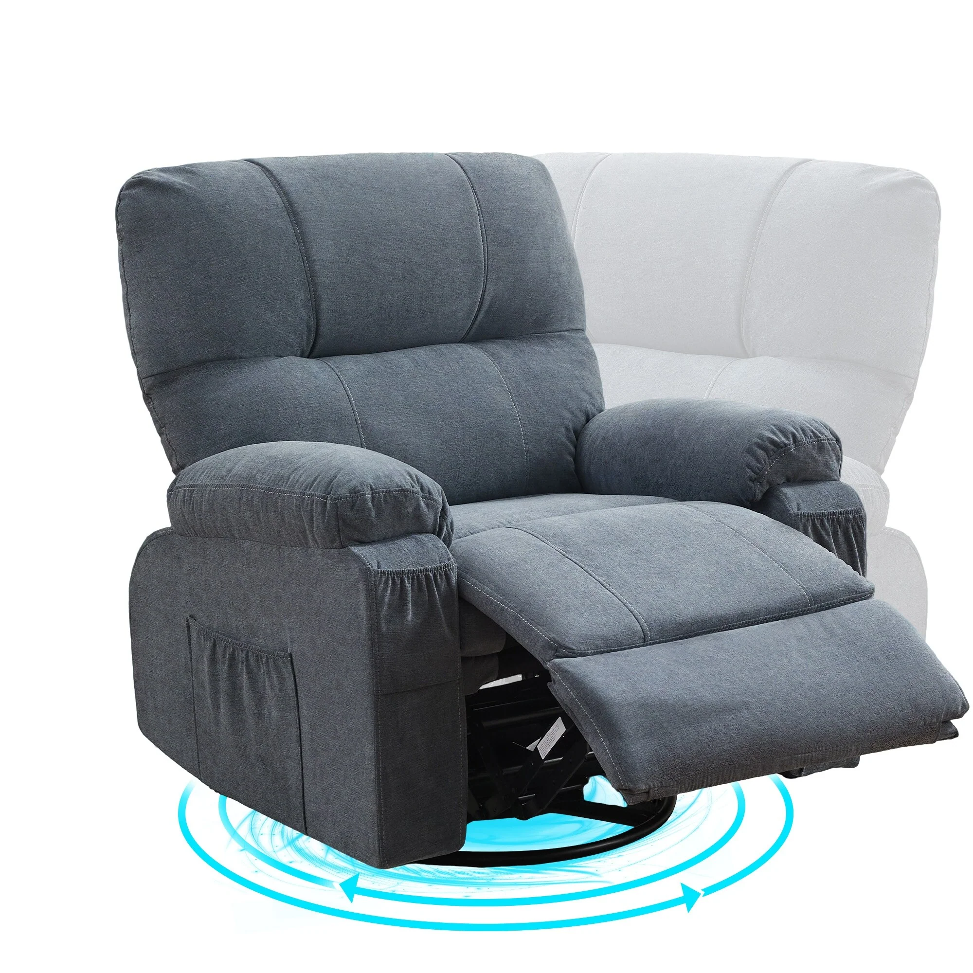 Recliner chair,360 degree rotating swing single sofa chair