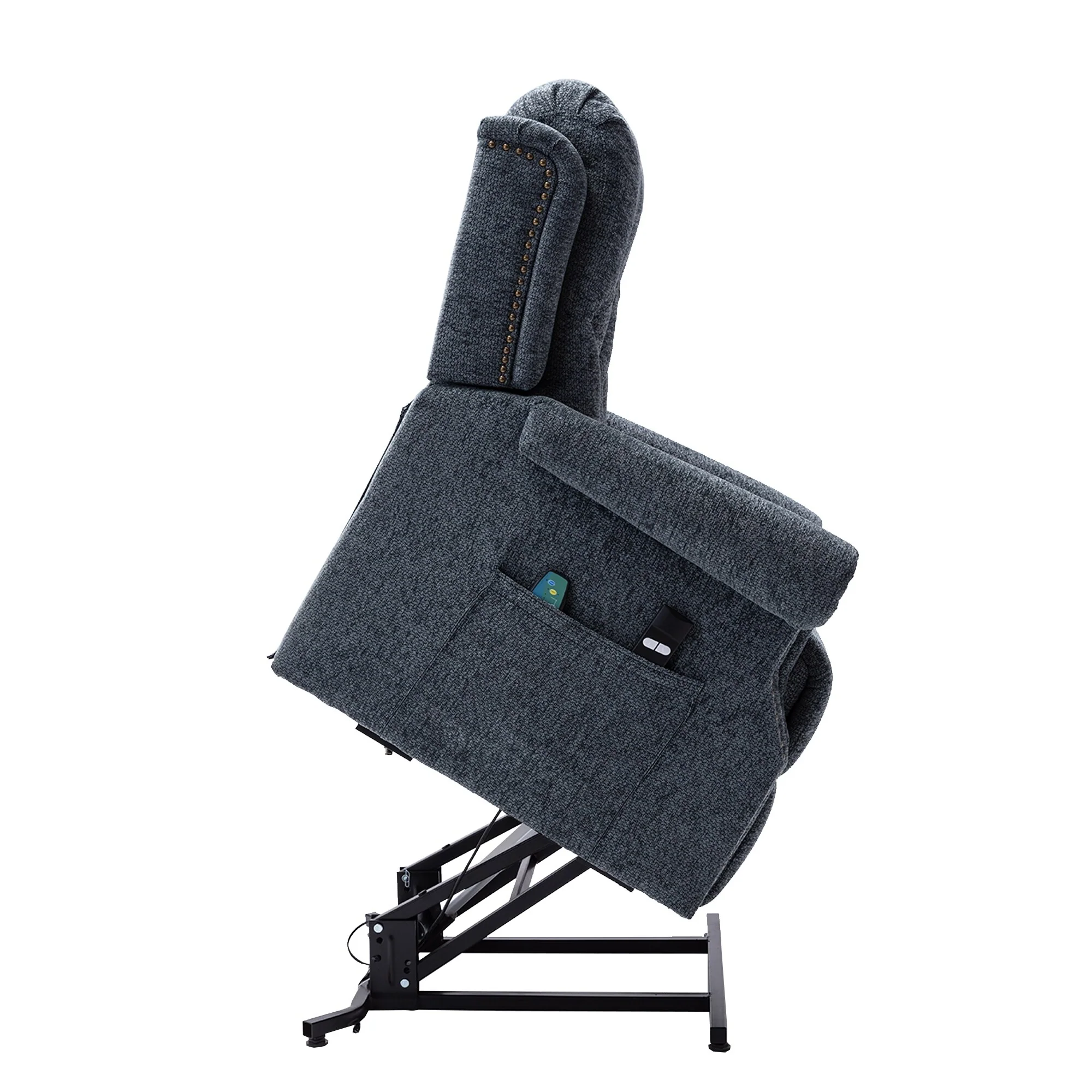 Clihome Chenille Knit Fabric Power-lift Recliner Chair with Massage