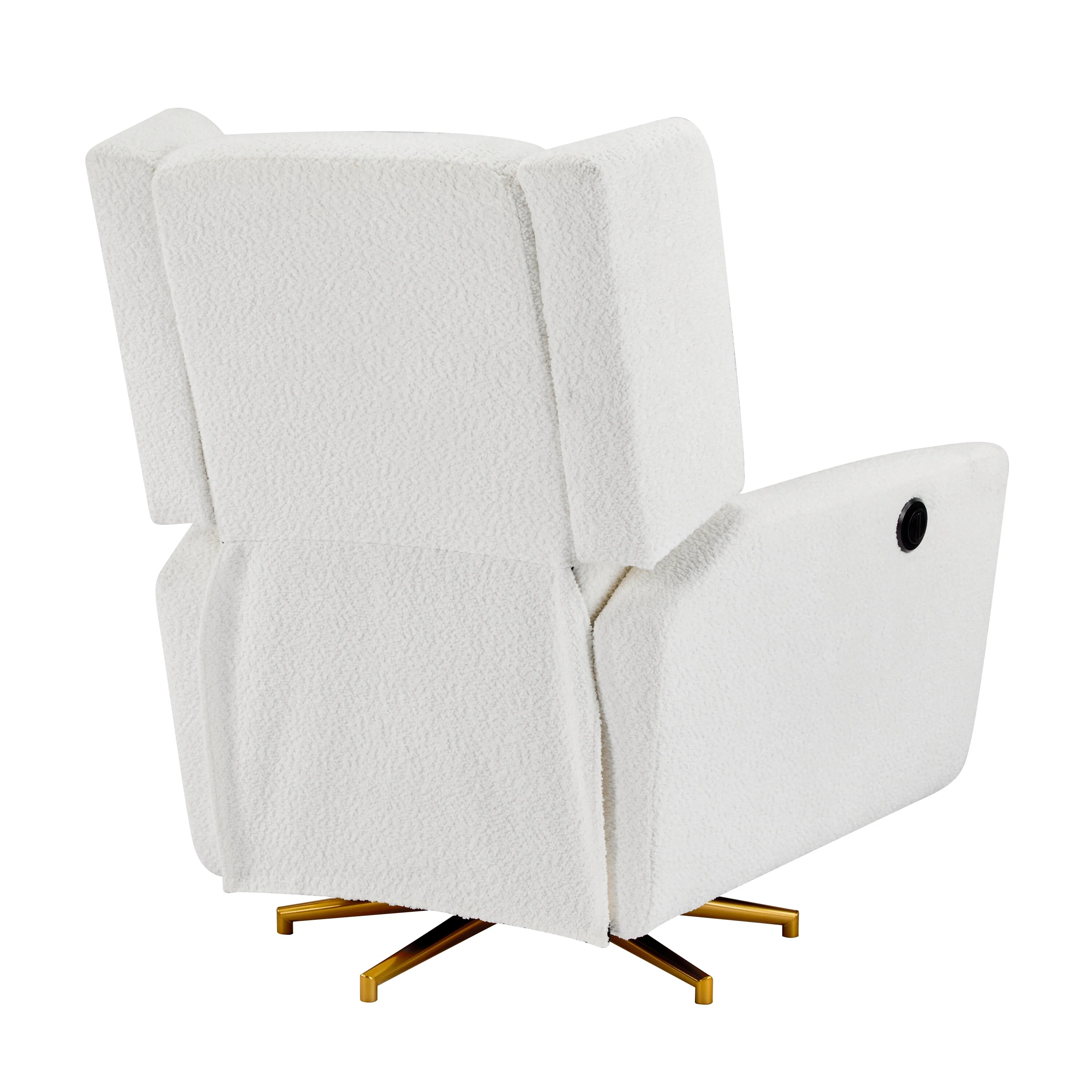 Christopher Knight Home - Starling Power Swivel Recliner With Gold Metal Base