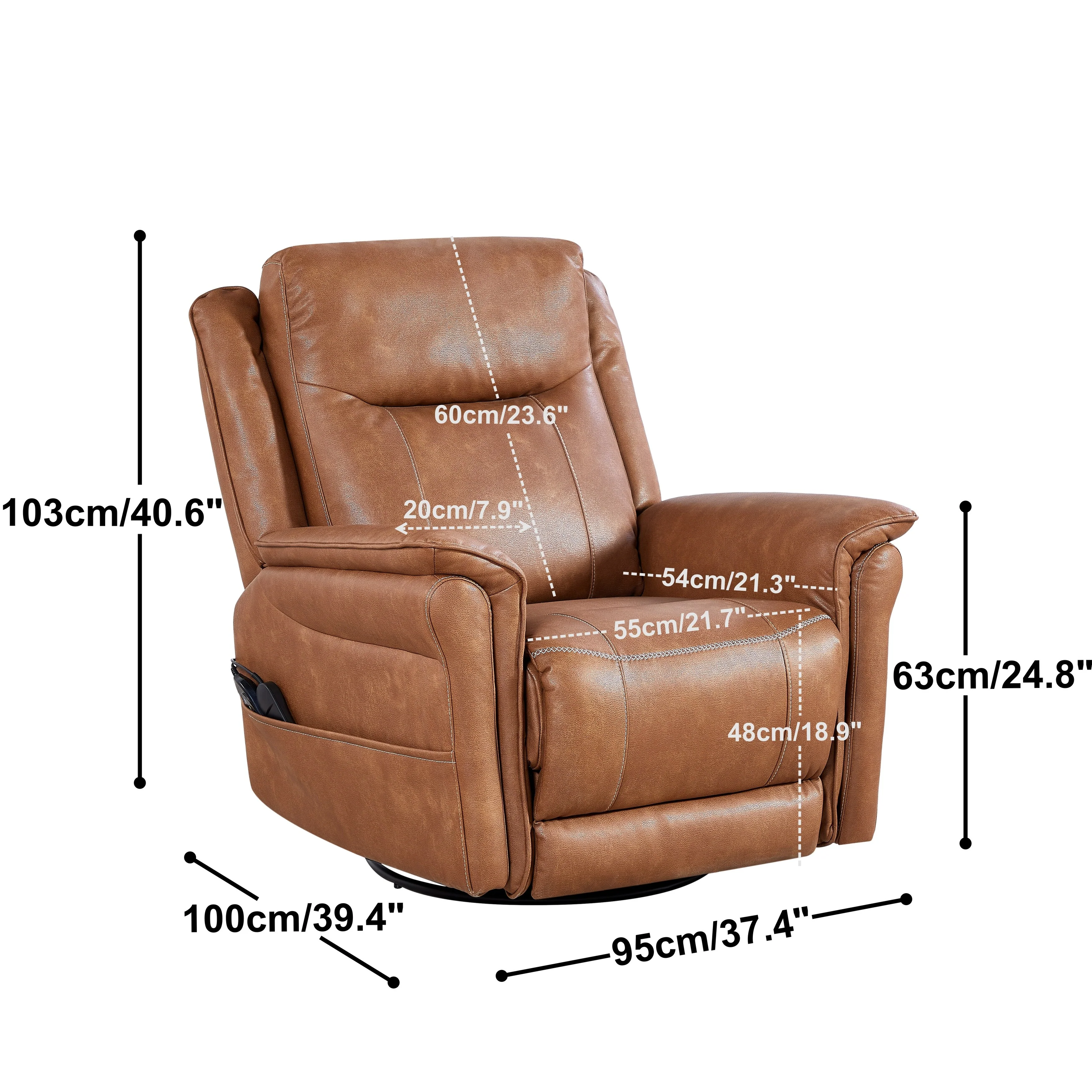 240 Degree Swivel Single Sofa Seat recliner Chair