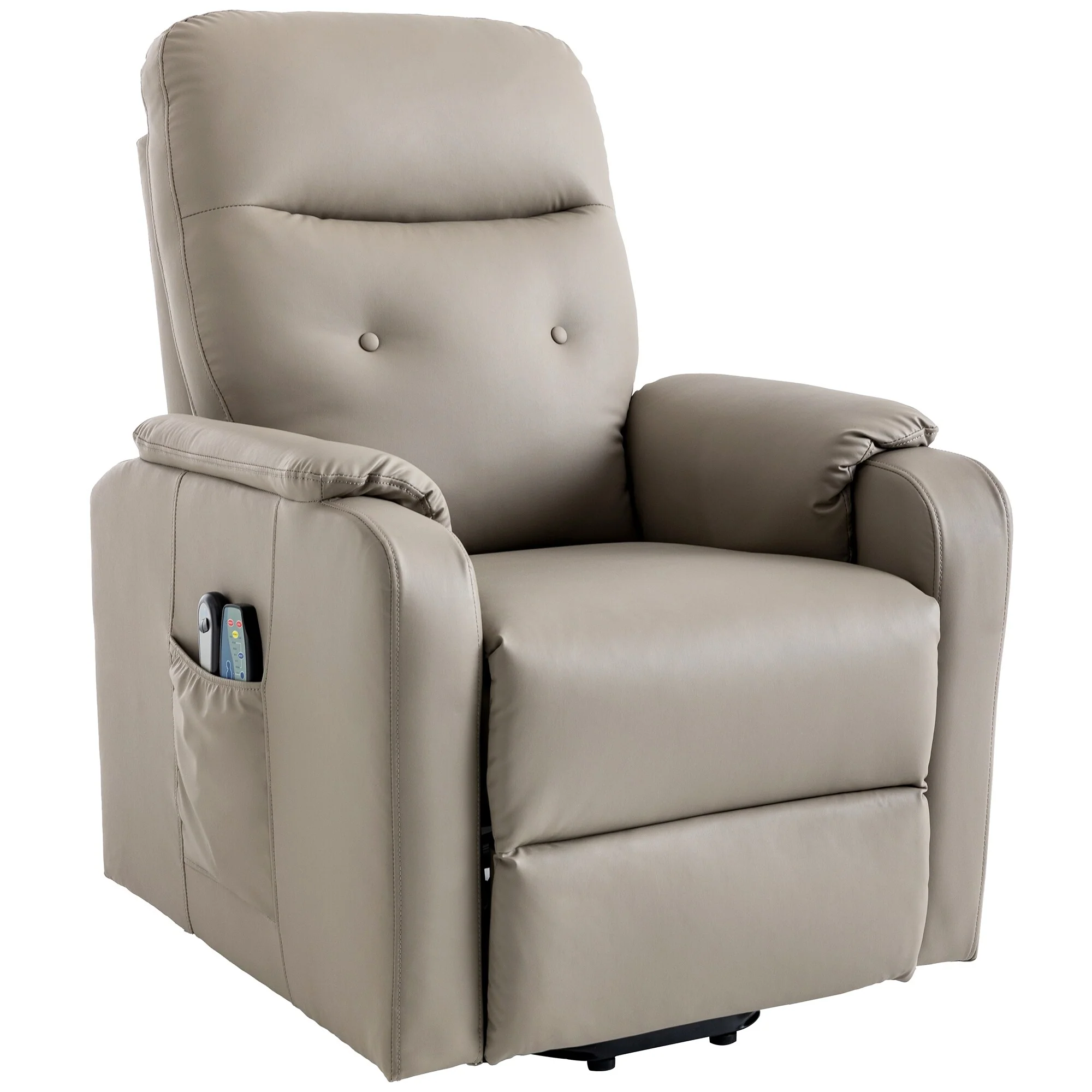 Blue Electric Power Lift Recliner Chair with Massage, Heating Functions, Convenient Side Pocket for Seniors and Adults