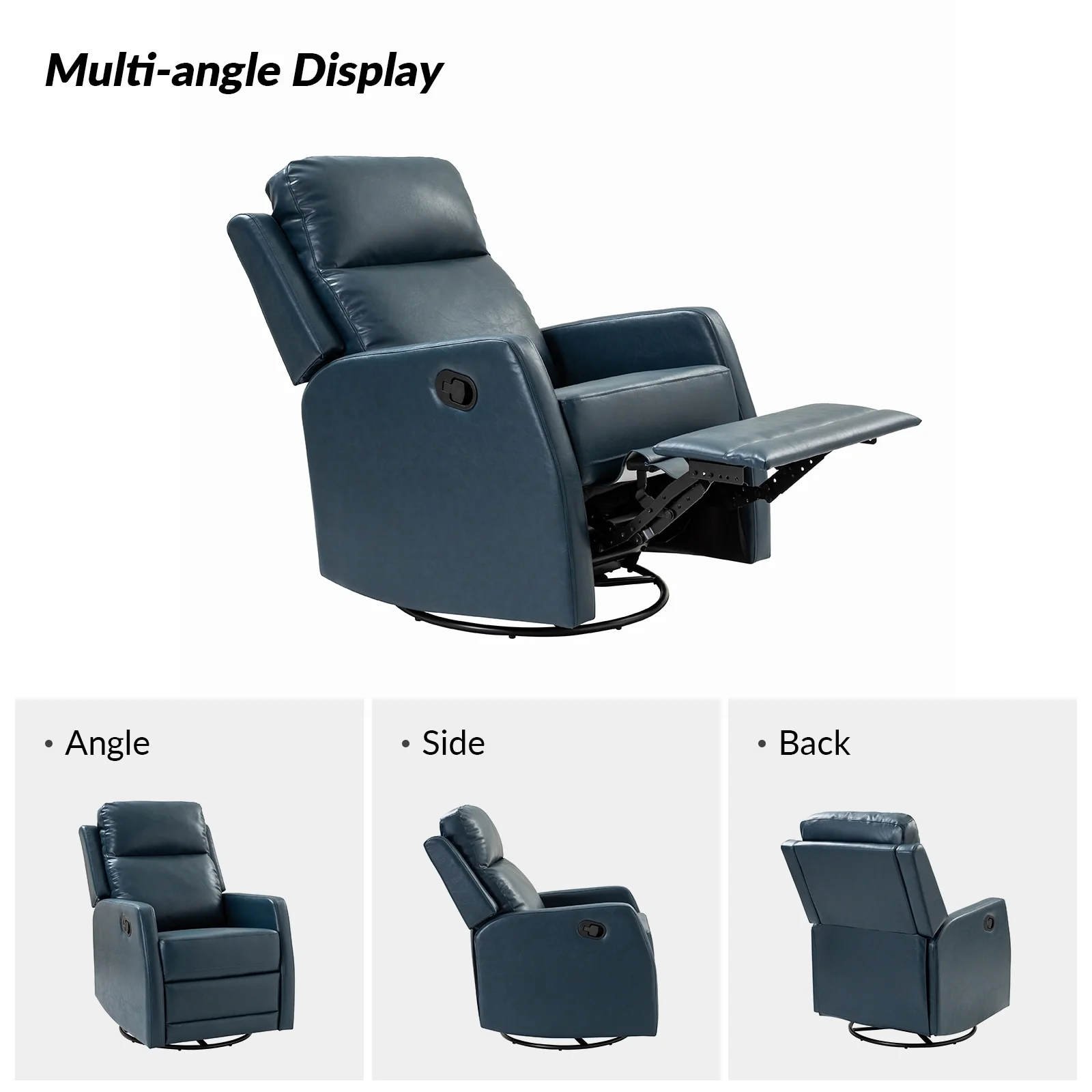 Esteban Modern Faux Leather Manual Rocking Swivel Recliner with Wingback