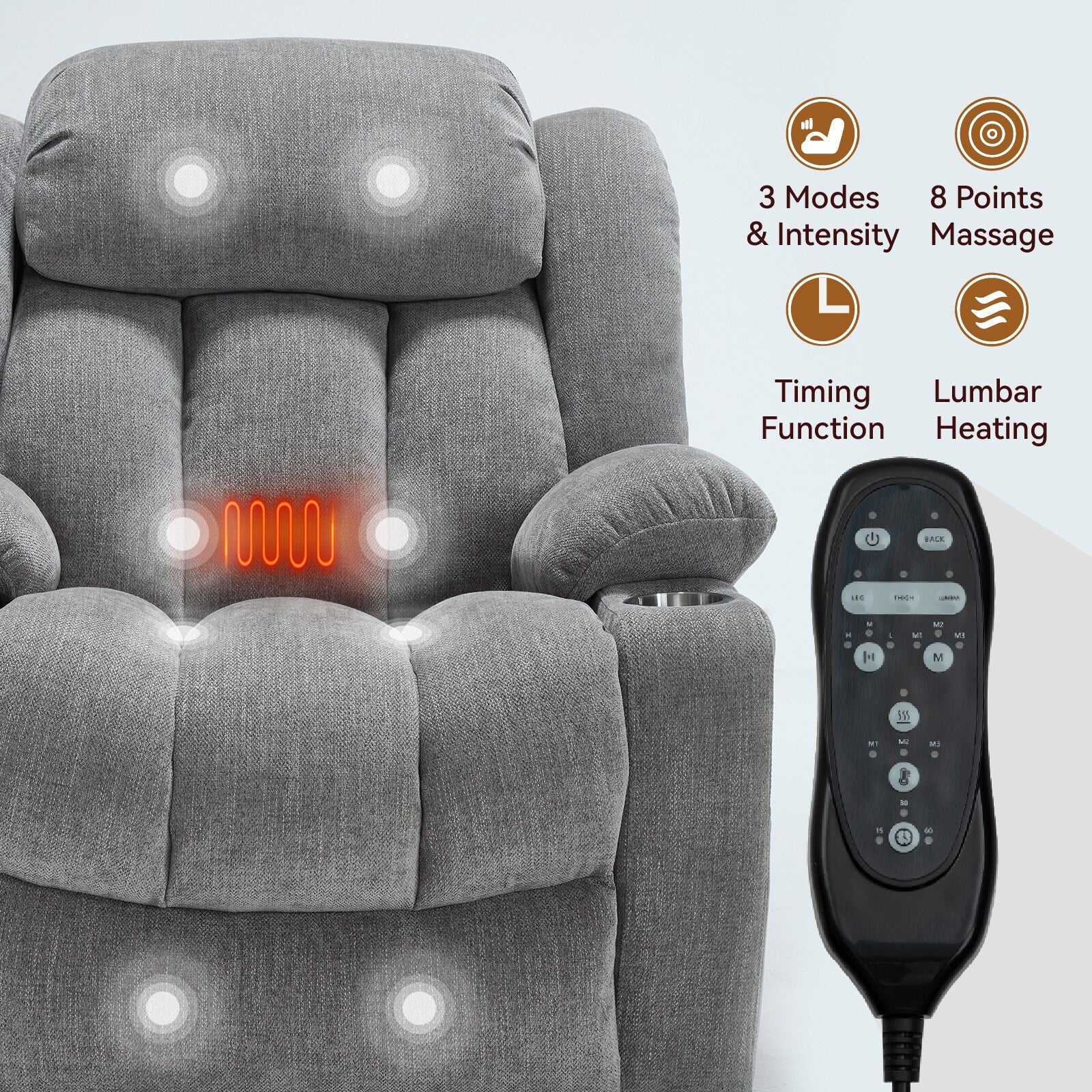 Chenille Power Lift Recliner Chair