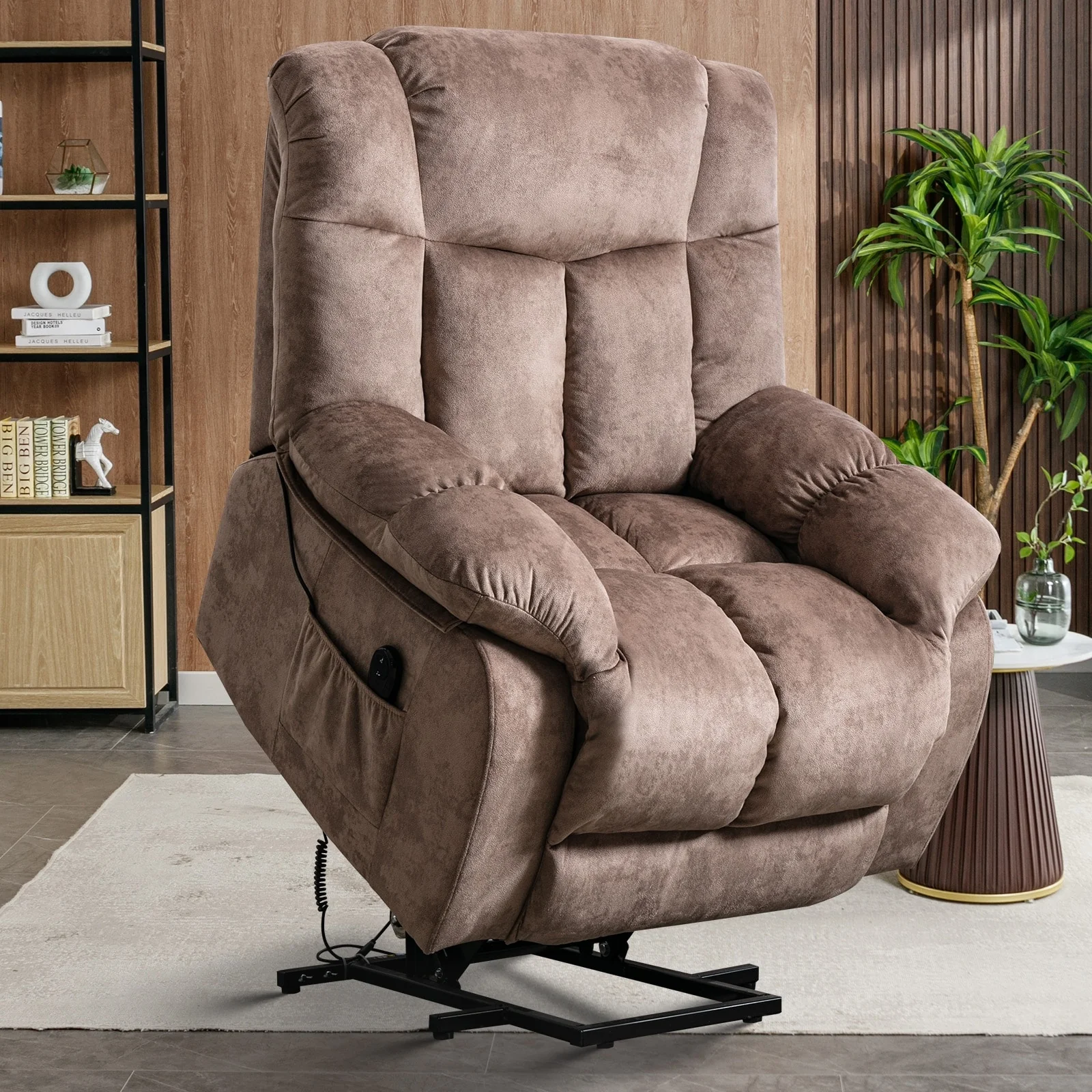 Heavy Duty Power Lift Recliner Chair for Elderly with Overstuffed Design