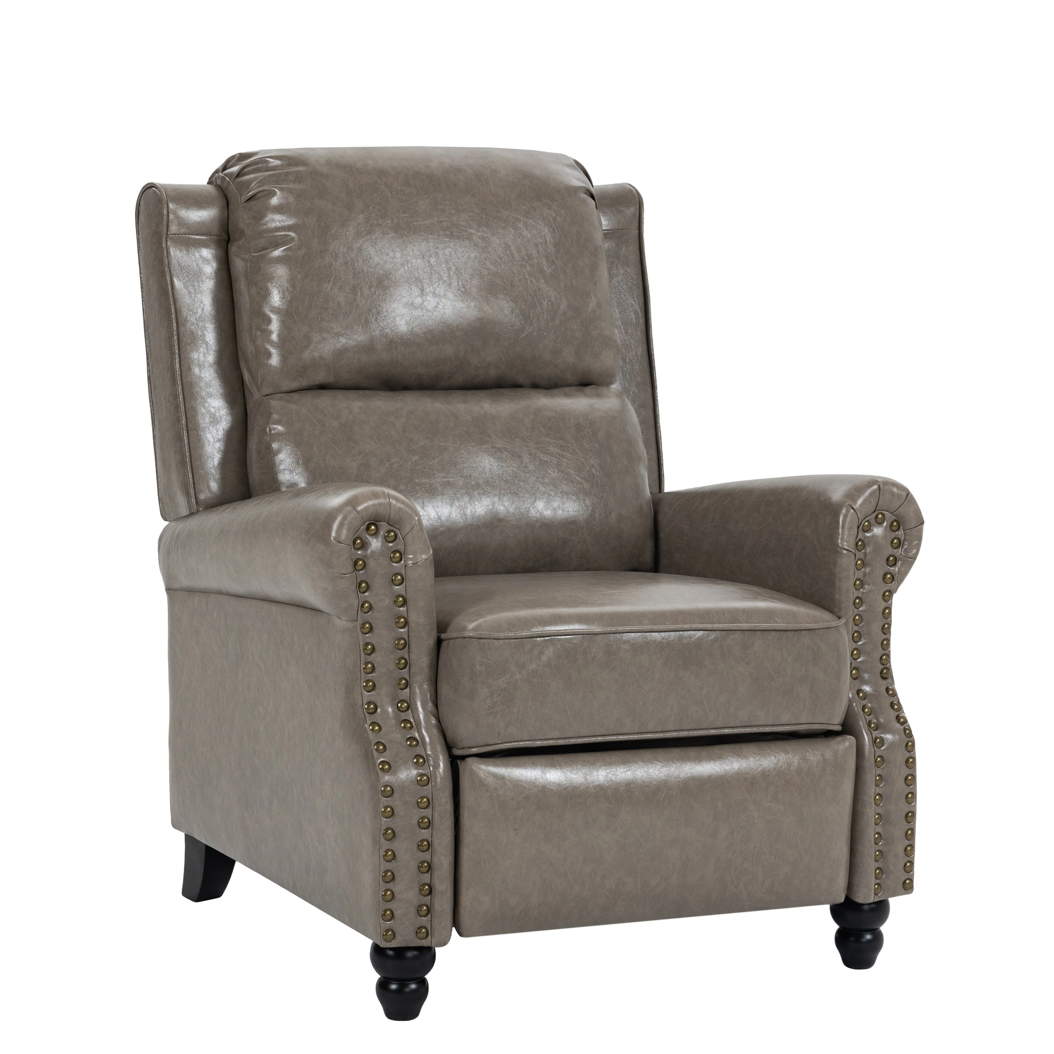 2 Set Manual Pushback Recliner Chair with Nailhead Trim