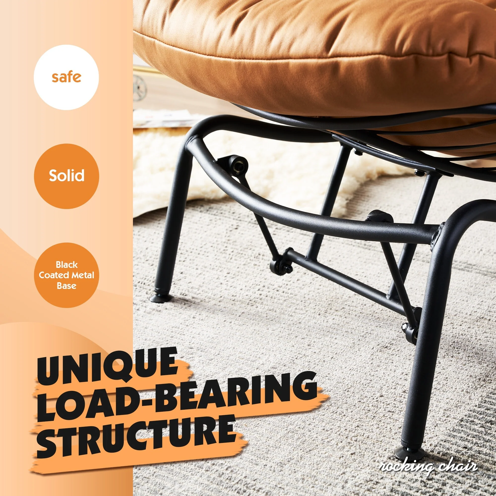 OVIOS Living Room Accent Chair Rocking Recliner Chair with Ottoman