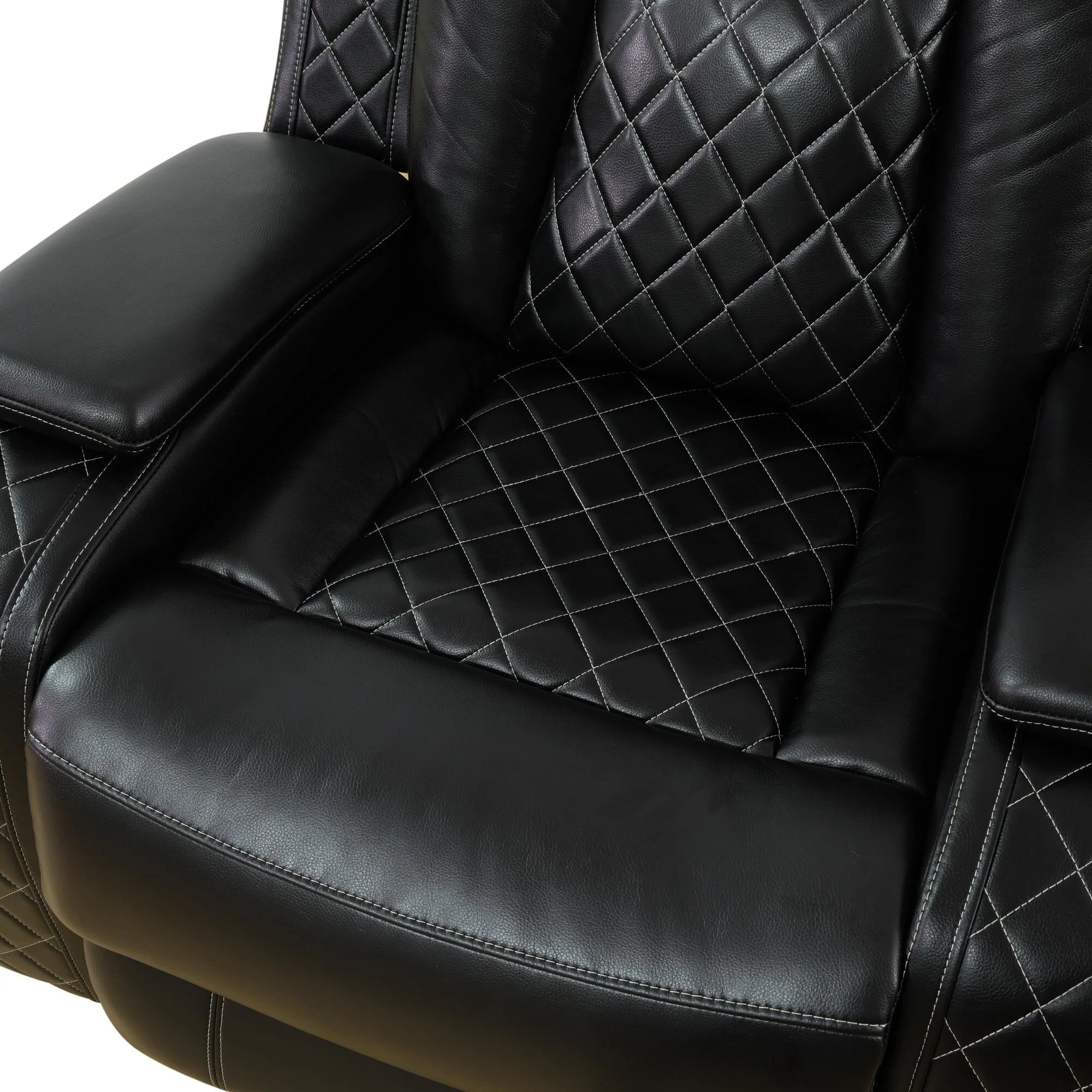 Modern Breathing Leather Recliner Chair with Ambient Lighting and USB-Powered LED