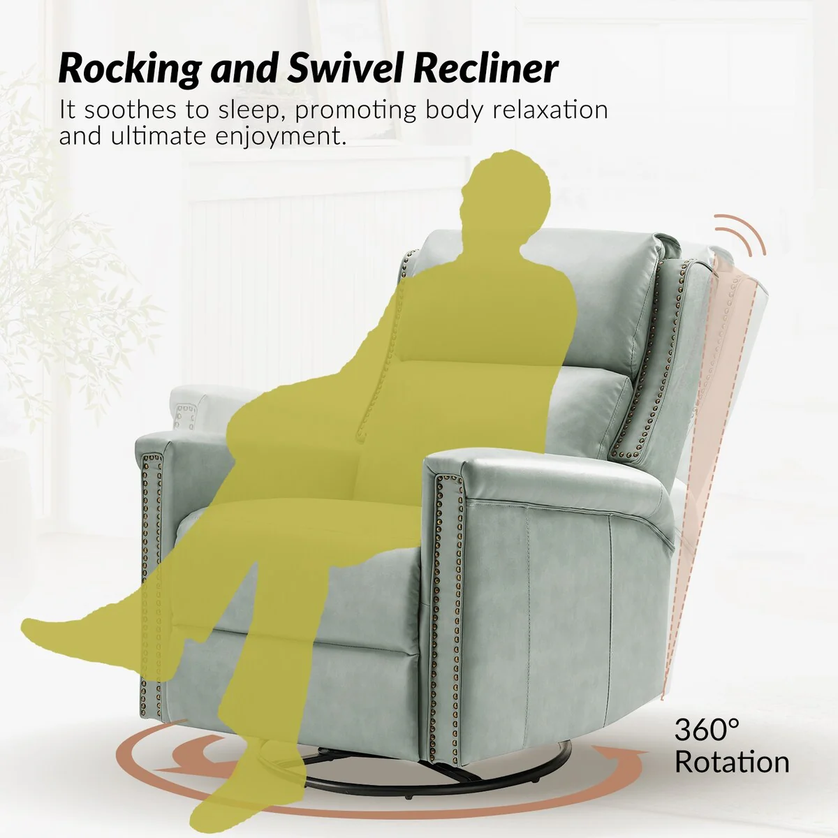 Tobias Traditional Swivel And Rocker Power Recliner by HULALA HOME