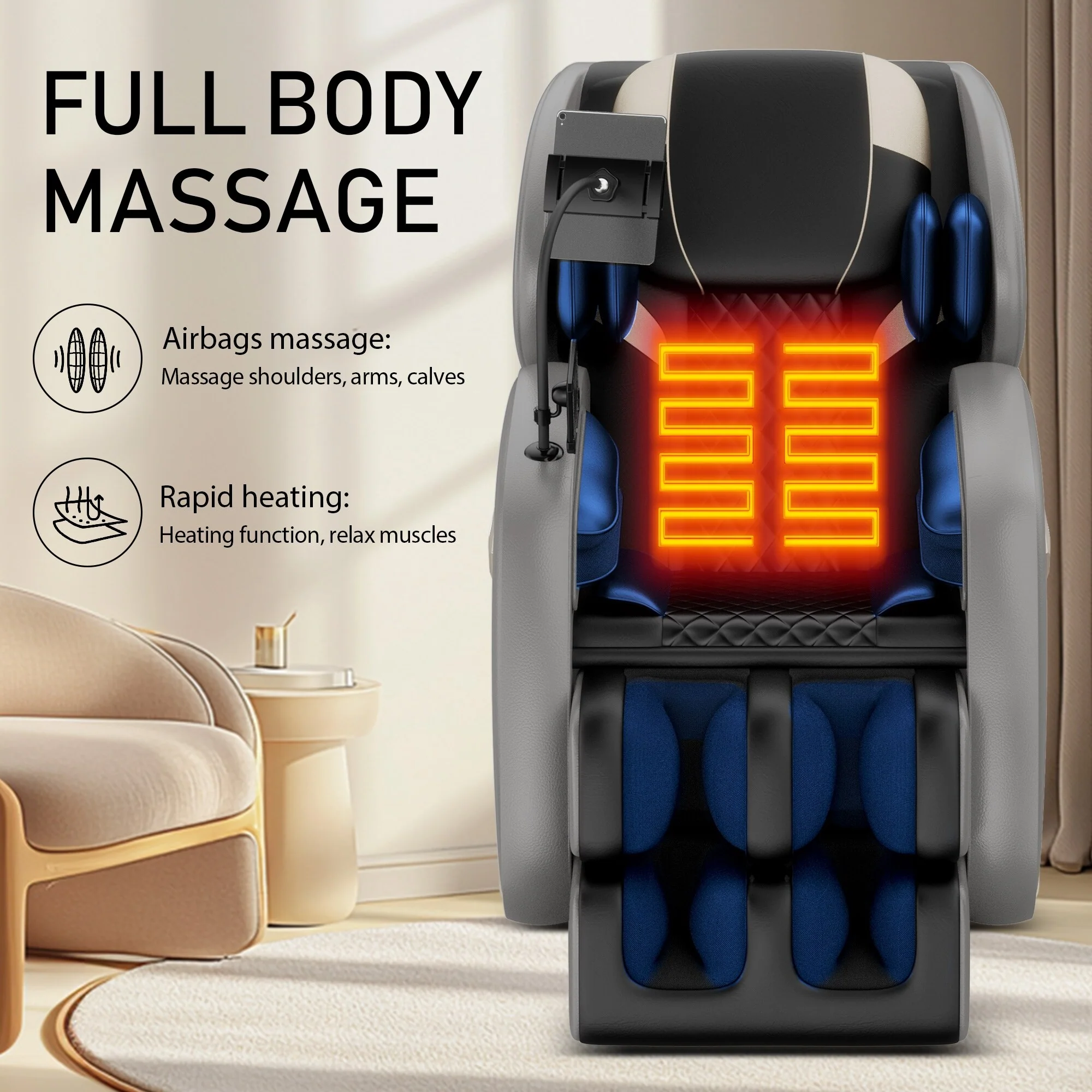 Massage Chair Recliner with Zero Gravity with Full Body Air Pressure