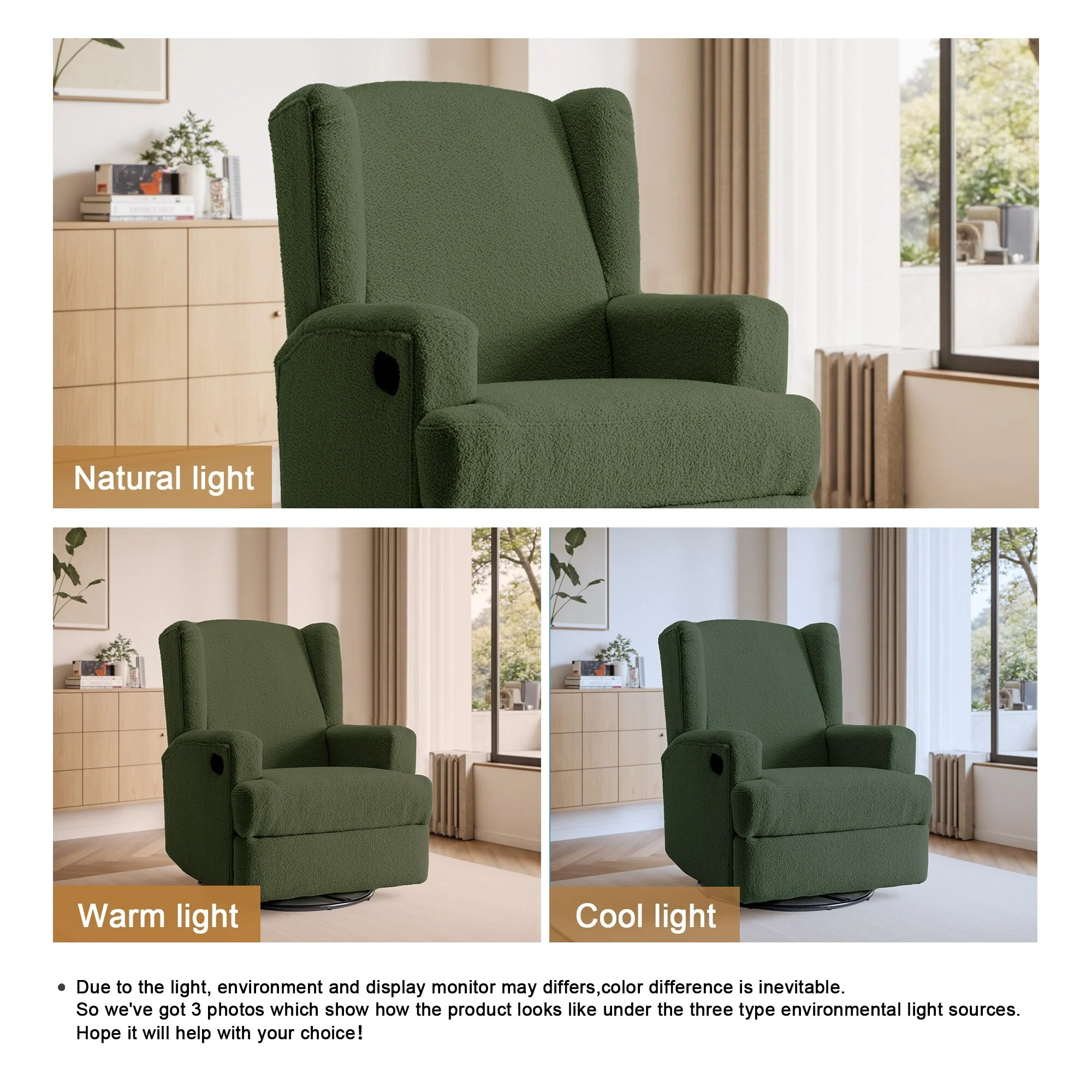 31'' W Manual Glider Swivel Glider Rocker Recliner Nursery Set of 2