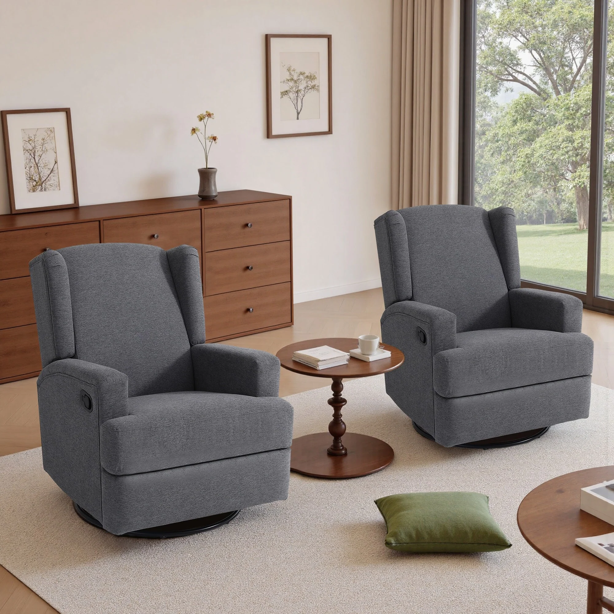 31'' W Manual Glider Swivel Glider Rocker Recliner Nursery Set of 2