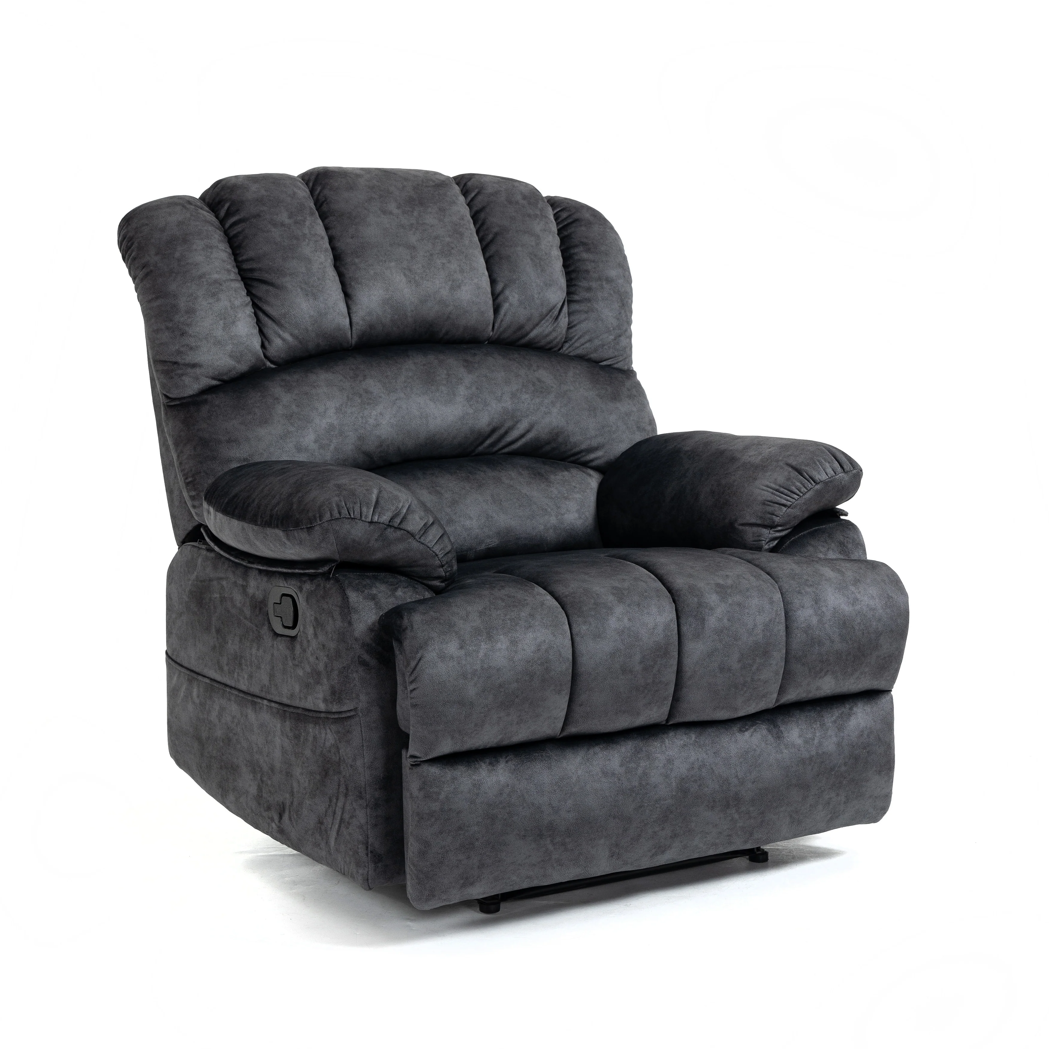 Large Manual Recliner Chair in Fabric for Living Room