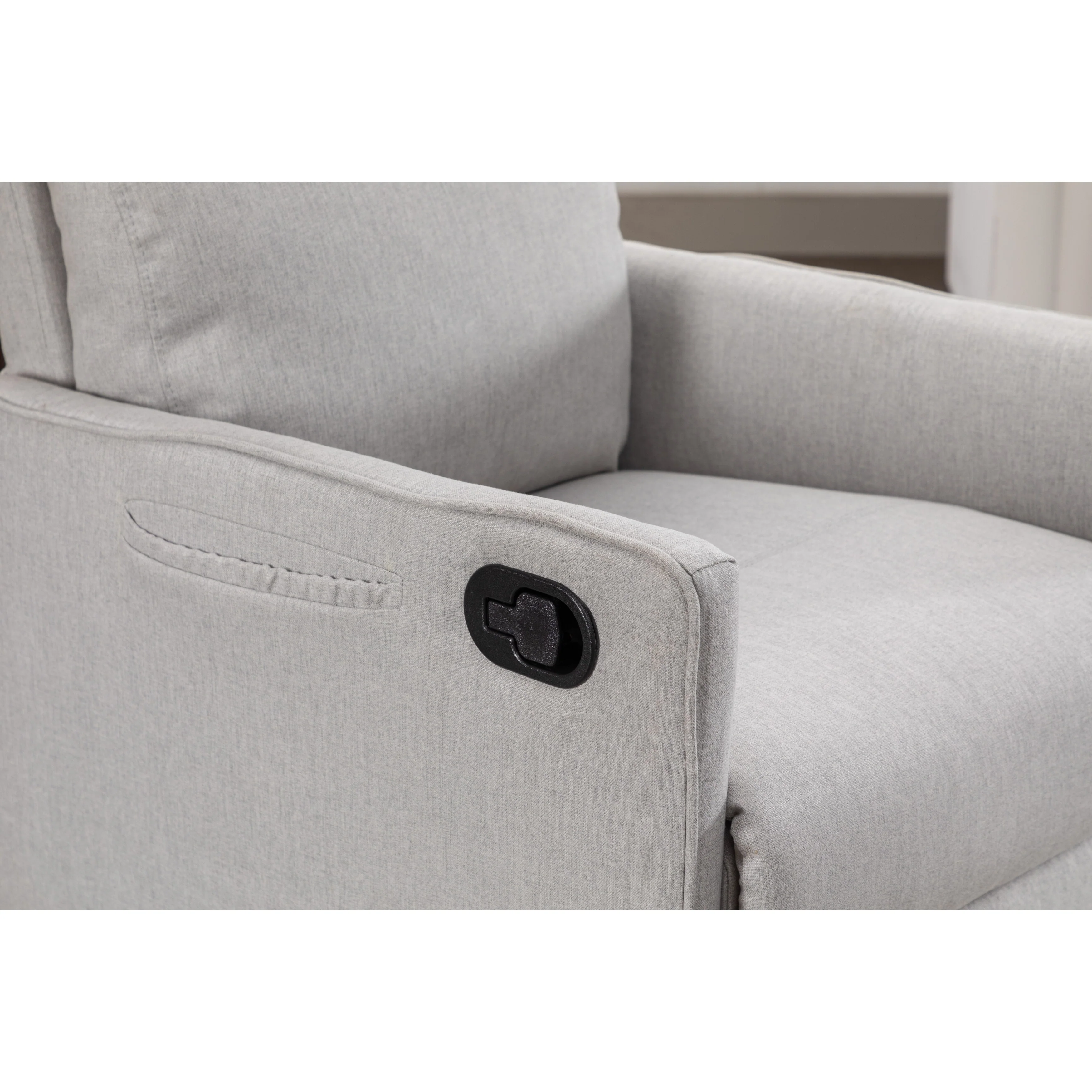 Manual Swivel Rocker Recliner Chair with Adjustable Back & Footrest