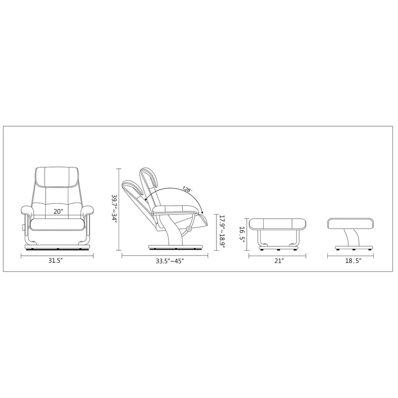 Copper Grove Serrat Leather Recliner and Ottoman