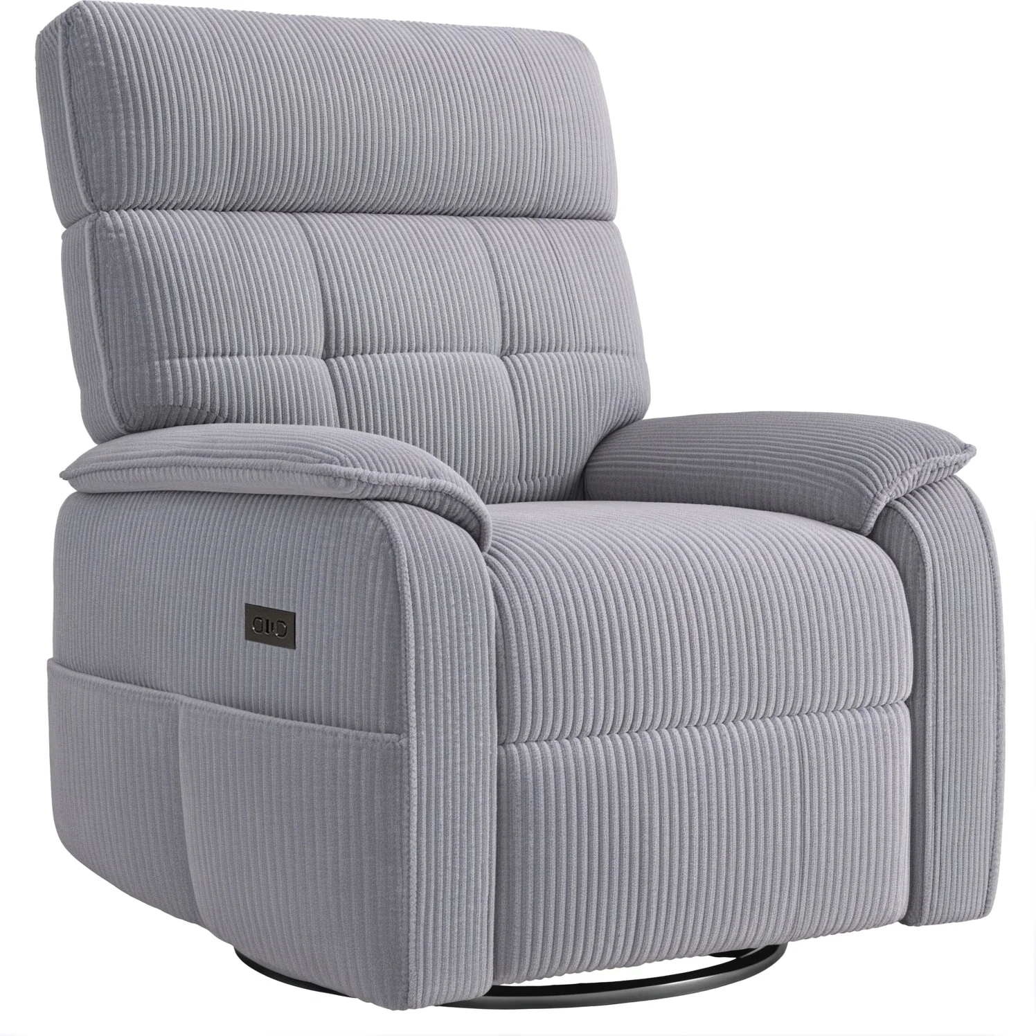 Electric Swivel Rocker Recliner Chair - Oversized Heavy Duty Reclining Chair with USB/Type-C Ports, Plush Corduroy Upholstery