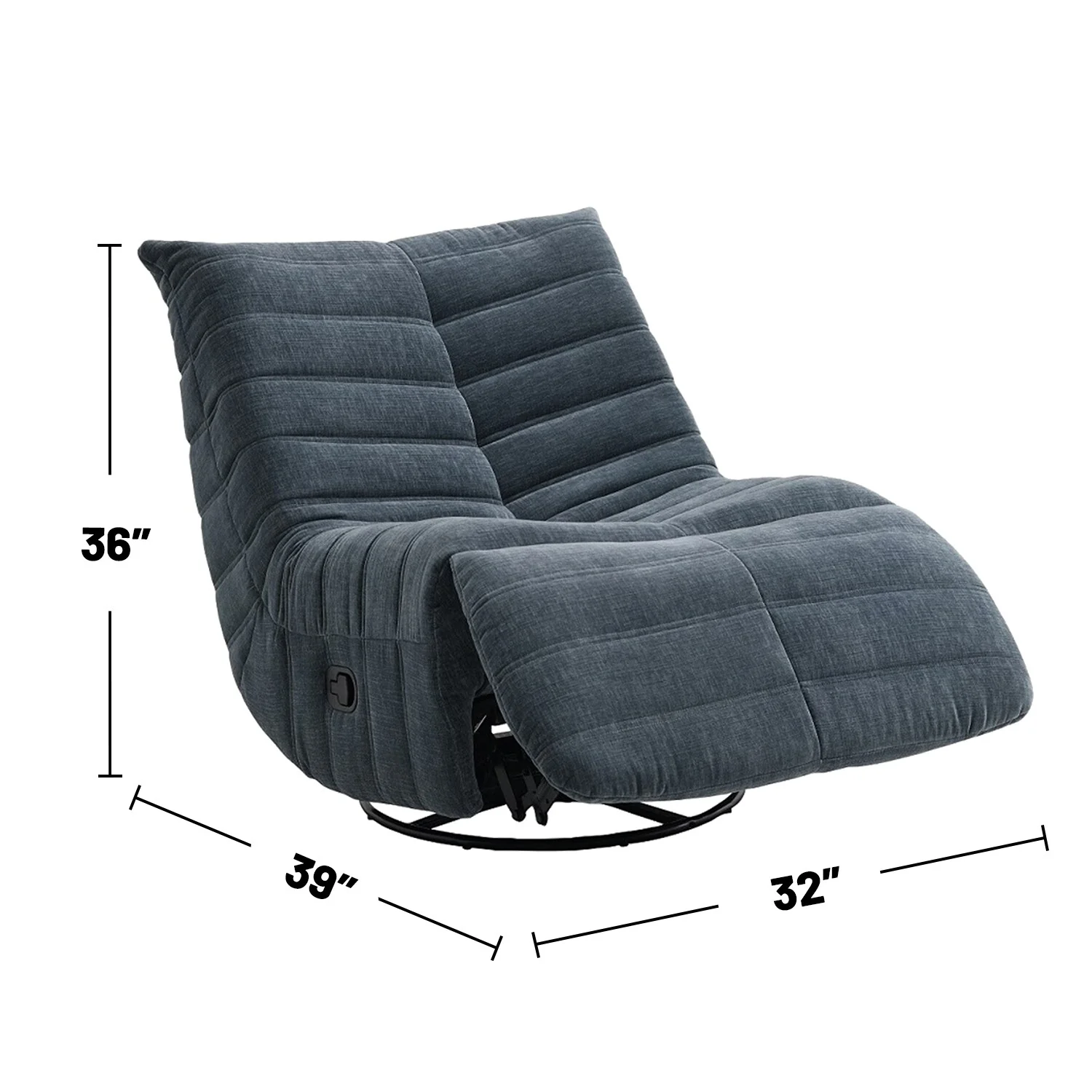 Chenille Upholstered Manual Recliner with Swivel