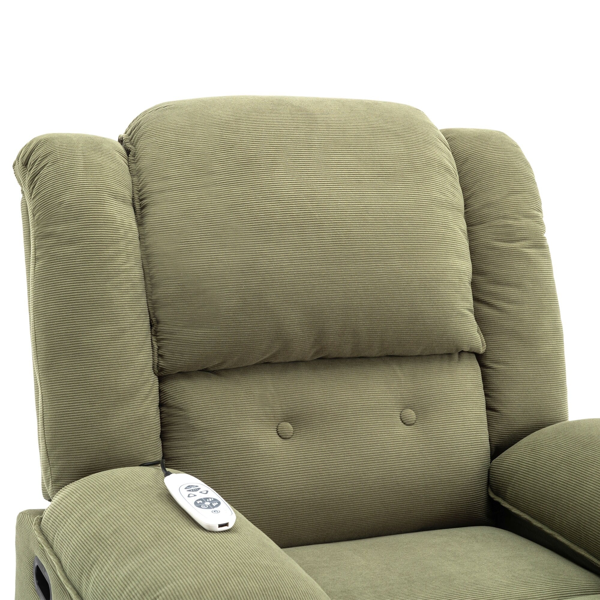 Beige Power Lift Recliner with Massage, Heating, Infinite Recline, Side Pockets, and Retractable Armrests