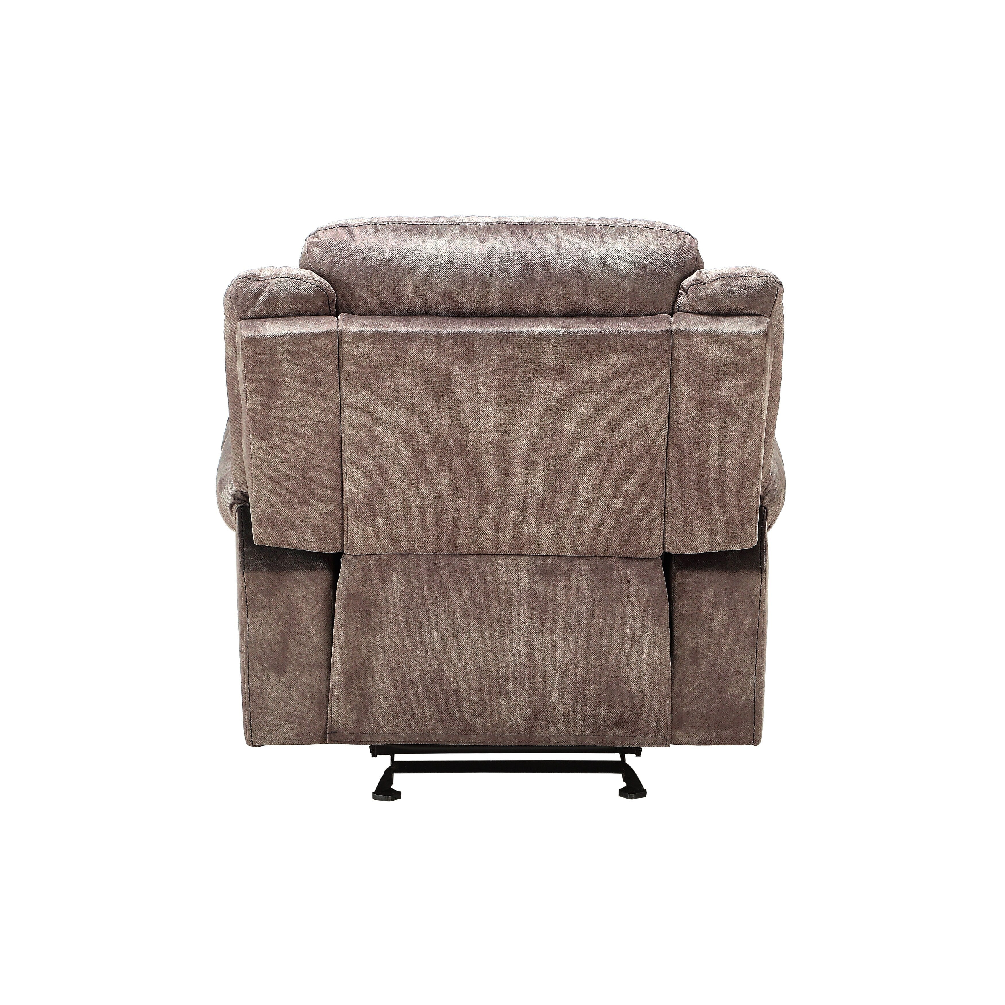 Two Tone Chocolate Velvet Glider Recliner