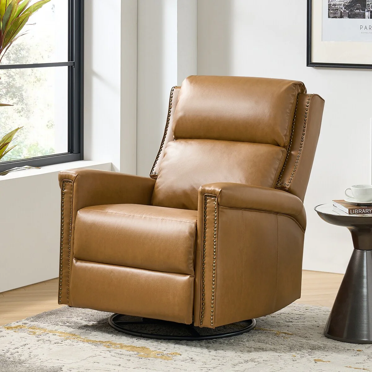 Tobias Traditional Swivel And Rocker Power Recliner by HULALA HOME