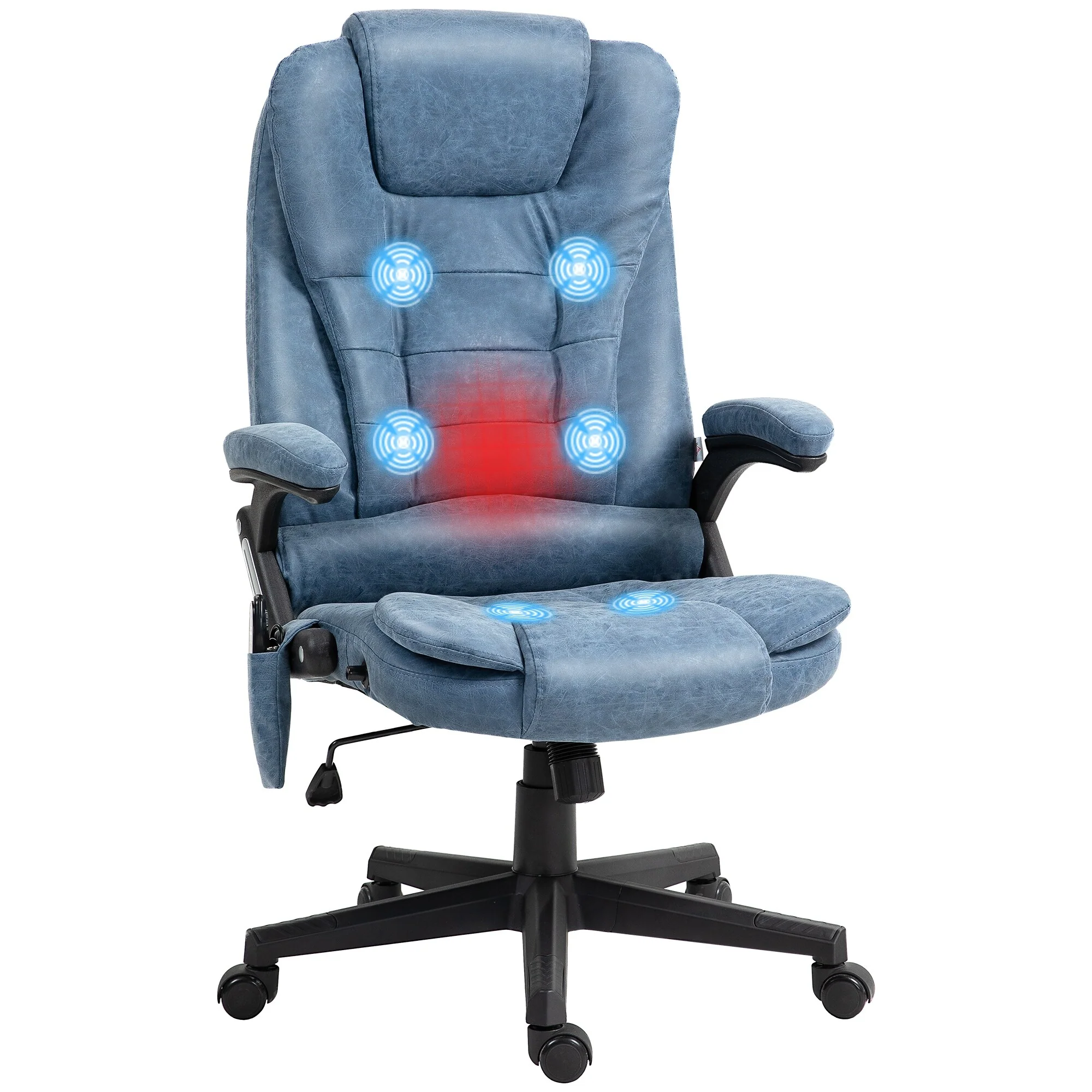 HOMCOM High Back Vibration Massage Office Chair with 6 Vibration Points, Beige