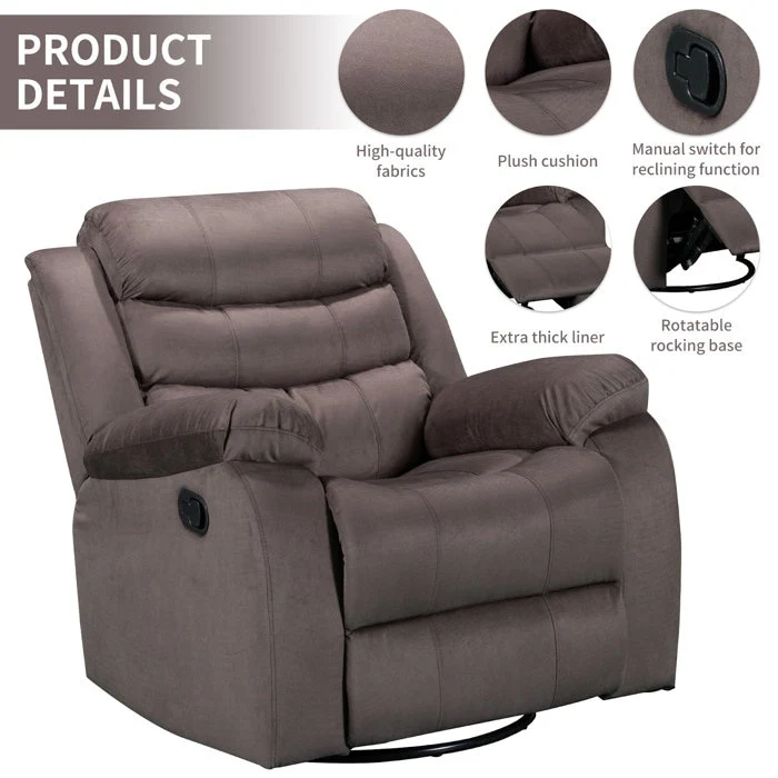 Rocking Swivel Recliner Chair Home Theater Seat Living Room Chairs