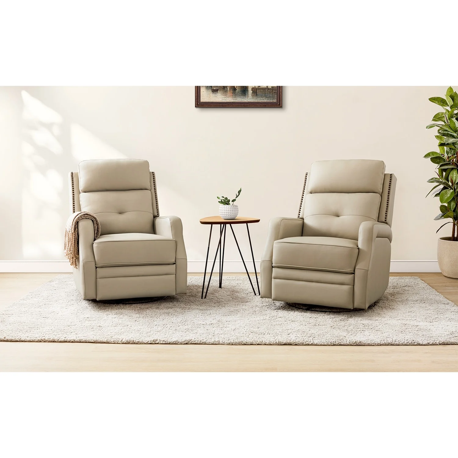 Beatriz Living Room Recliner Set Of 2 with Metal Base