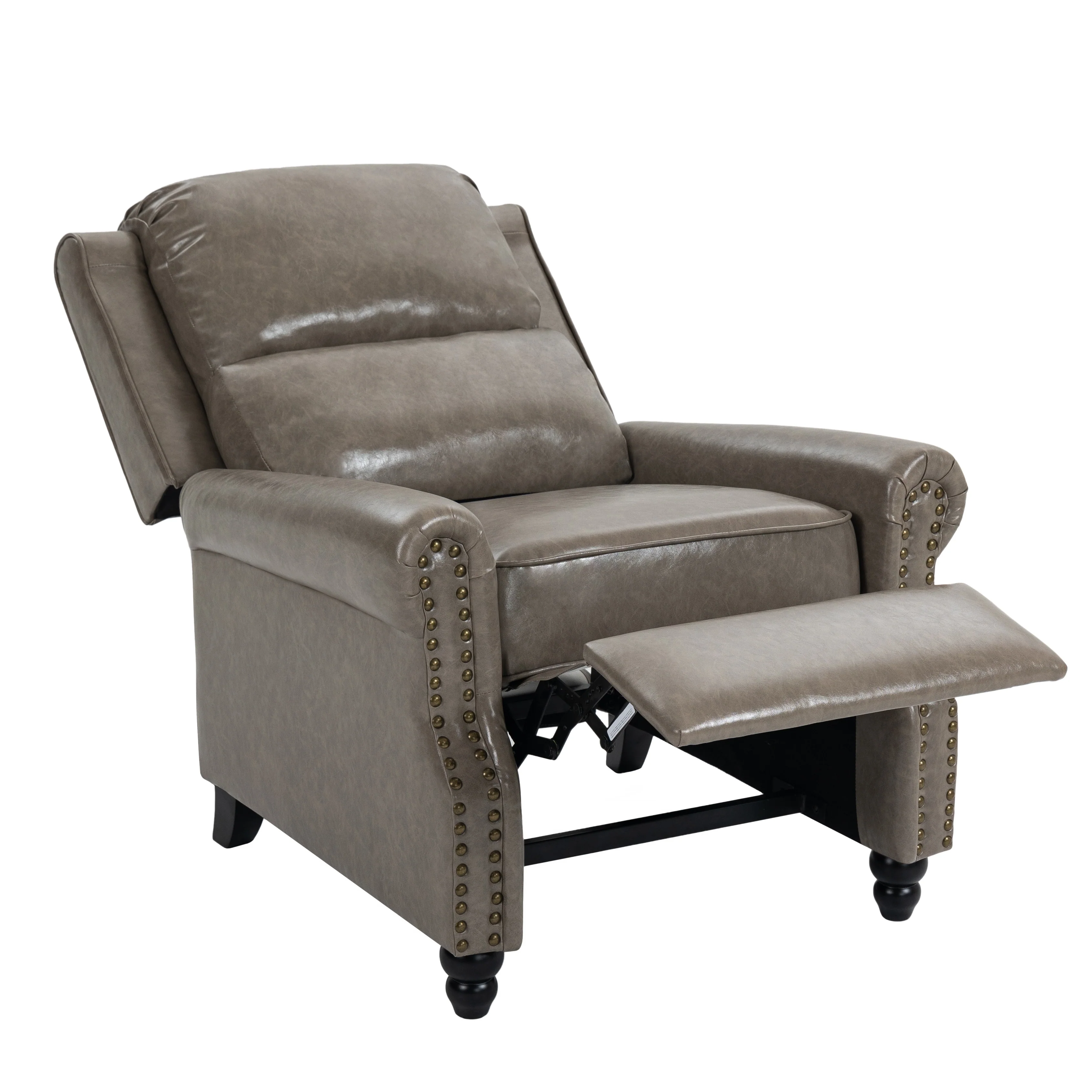 2 Set Manual Pushback Recliner Chair with Nailhead Trim