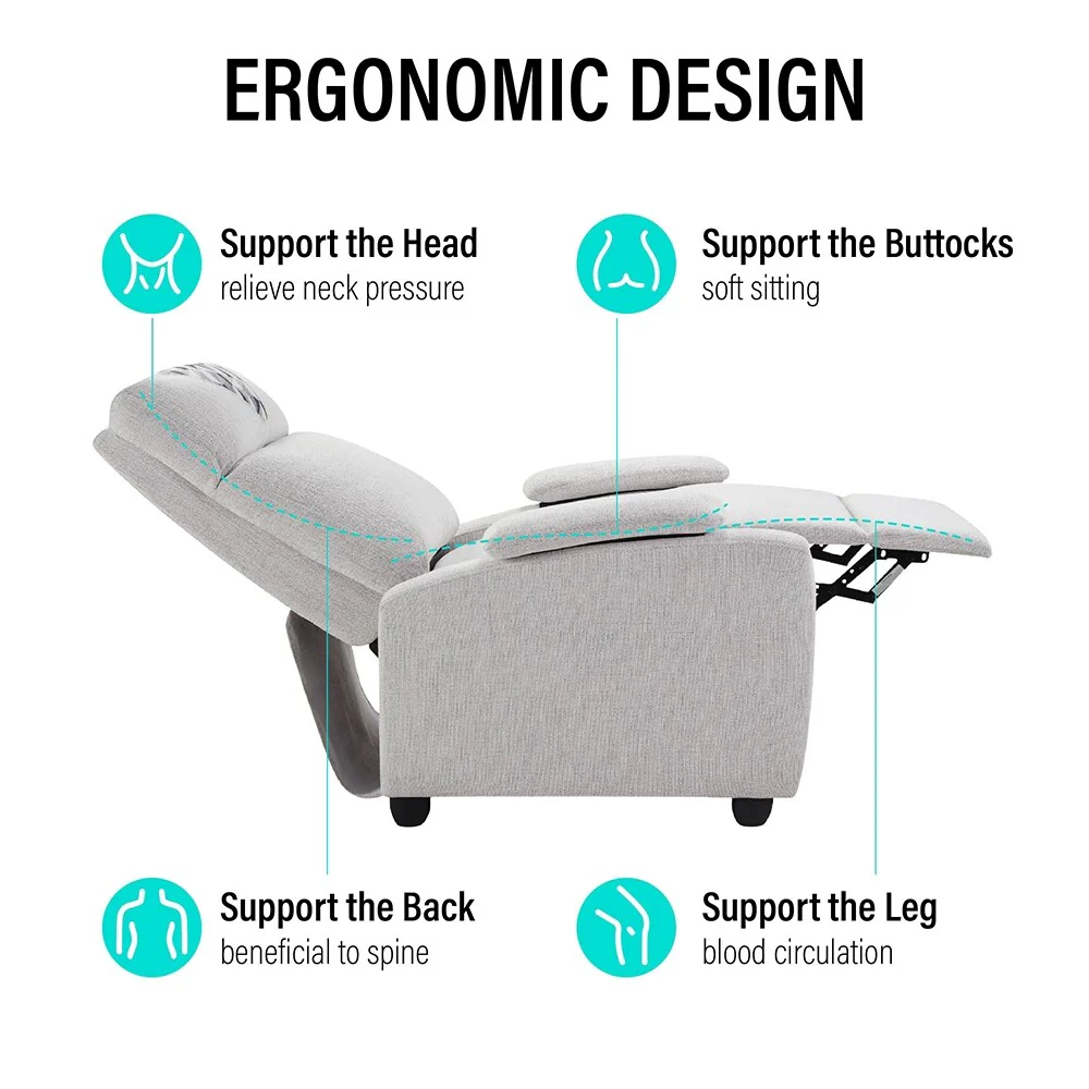 Manual Recliner Chair Classic Design with Plush Arms Back,Living Room