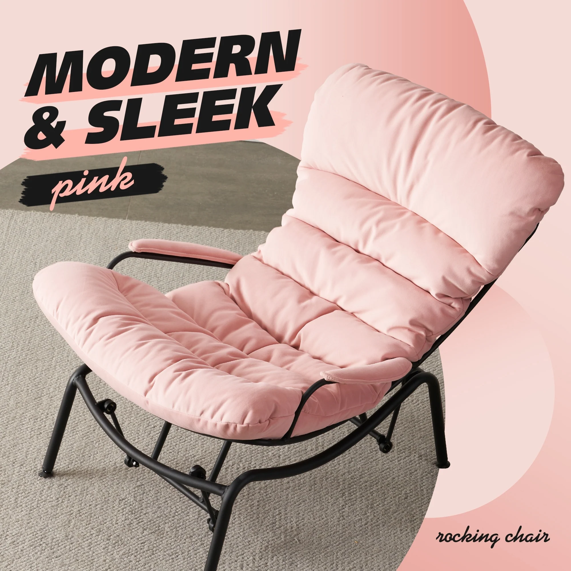 OVIOS Living Room Accent Chair Rocking Recliner Chair with Ottoman