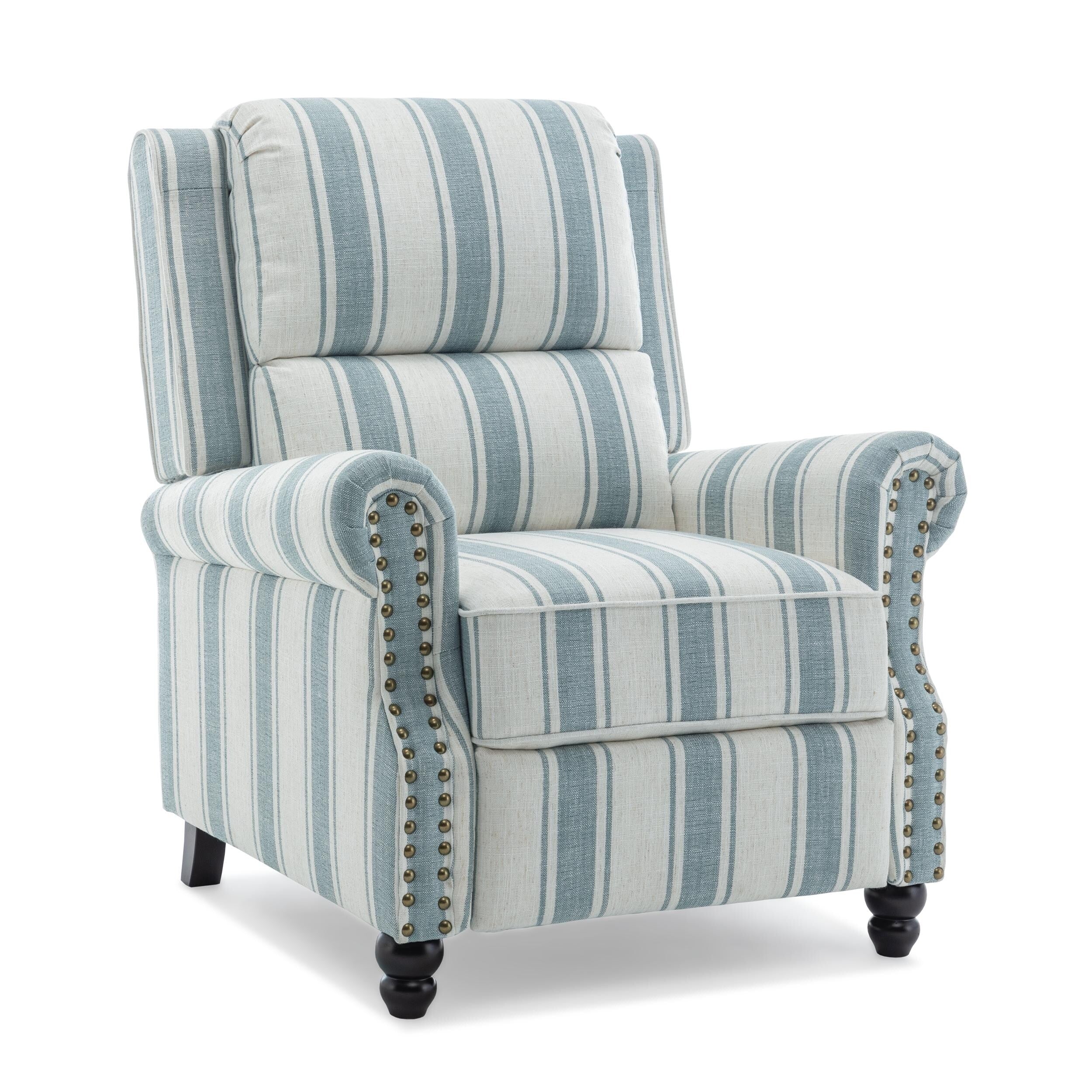 2 Set Nail-head Padded Seat Pushback Recliner Chair