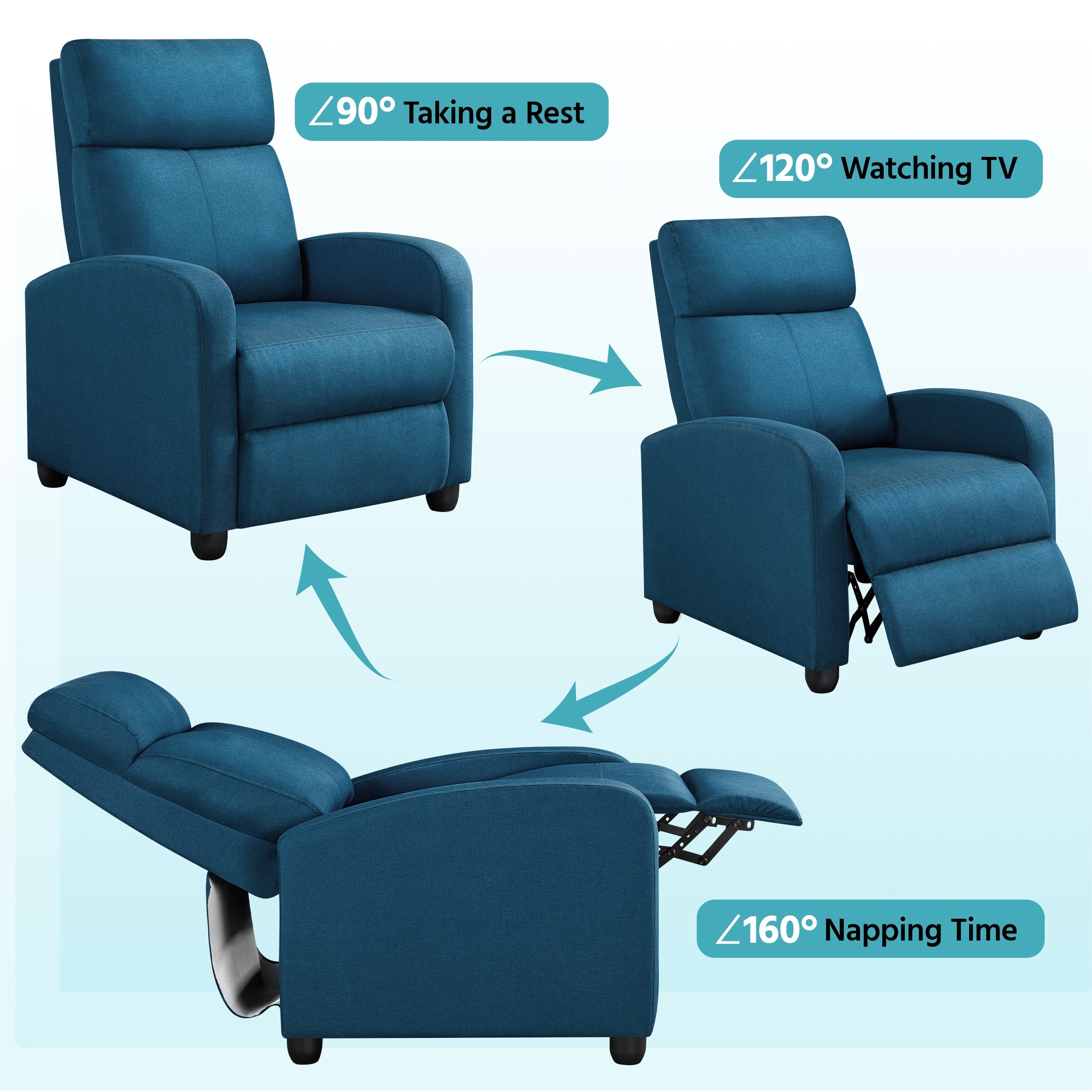Yaheetech Modern Fabric Recliner Chair