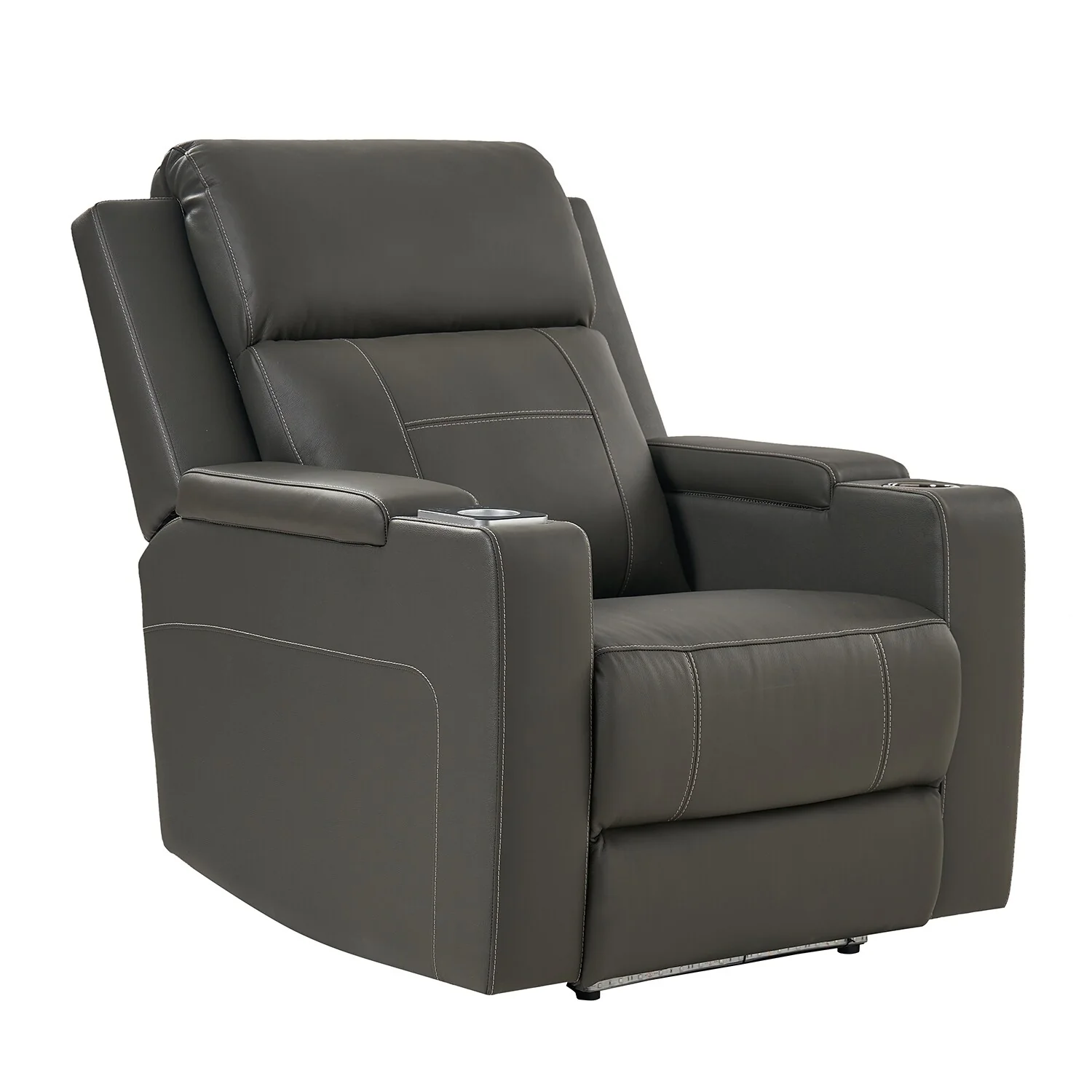 Laura 35.04 Wide Genuine Leather Power Recliner with Adjustable Headrests by HULALA HOME