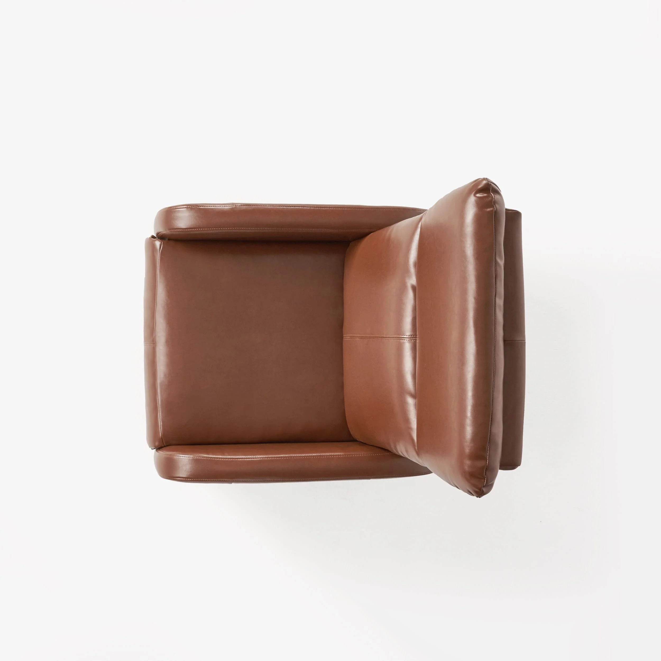 Roomfitters 33.5 Wide Faux Leather Push Back Standard Recliner, Brown