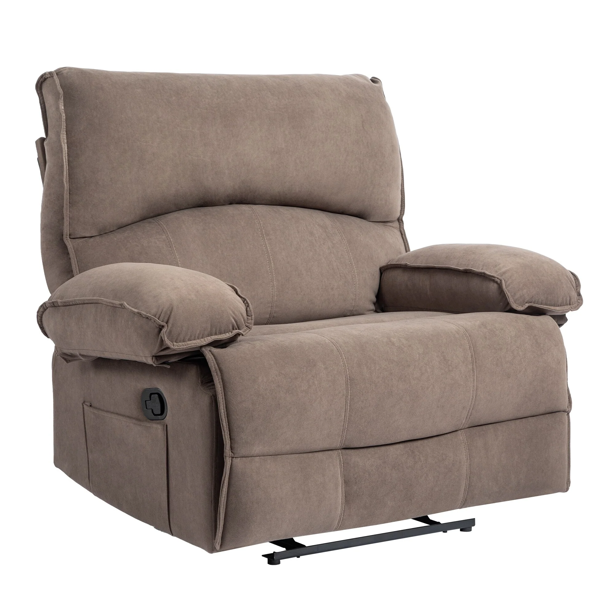 Push-Back Recliner Chair with Massage Pillow, Wide Seat, and Easy Assembly