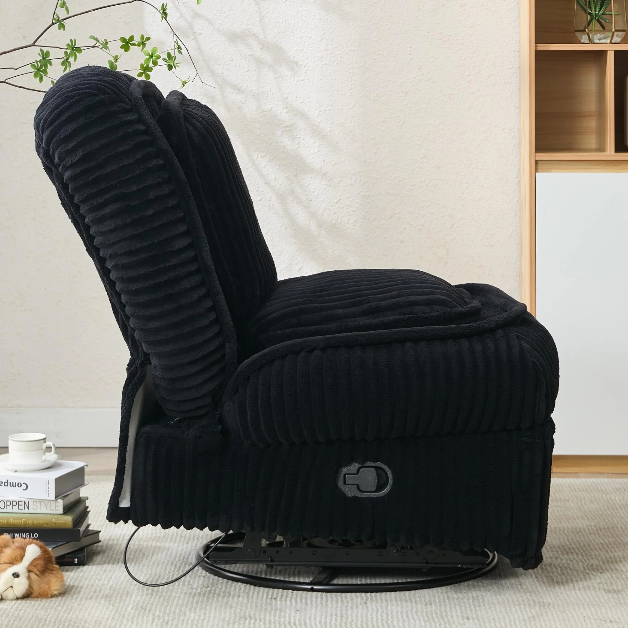 360�� Swivel Rocking Single Sofa,Recliner Sofa, Manual Glider Rocking Armless Chair,Living Room Office