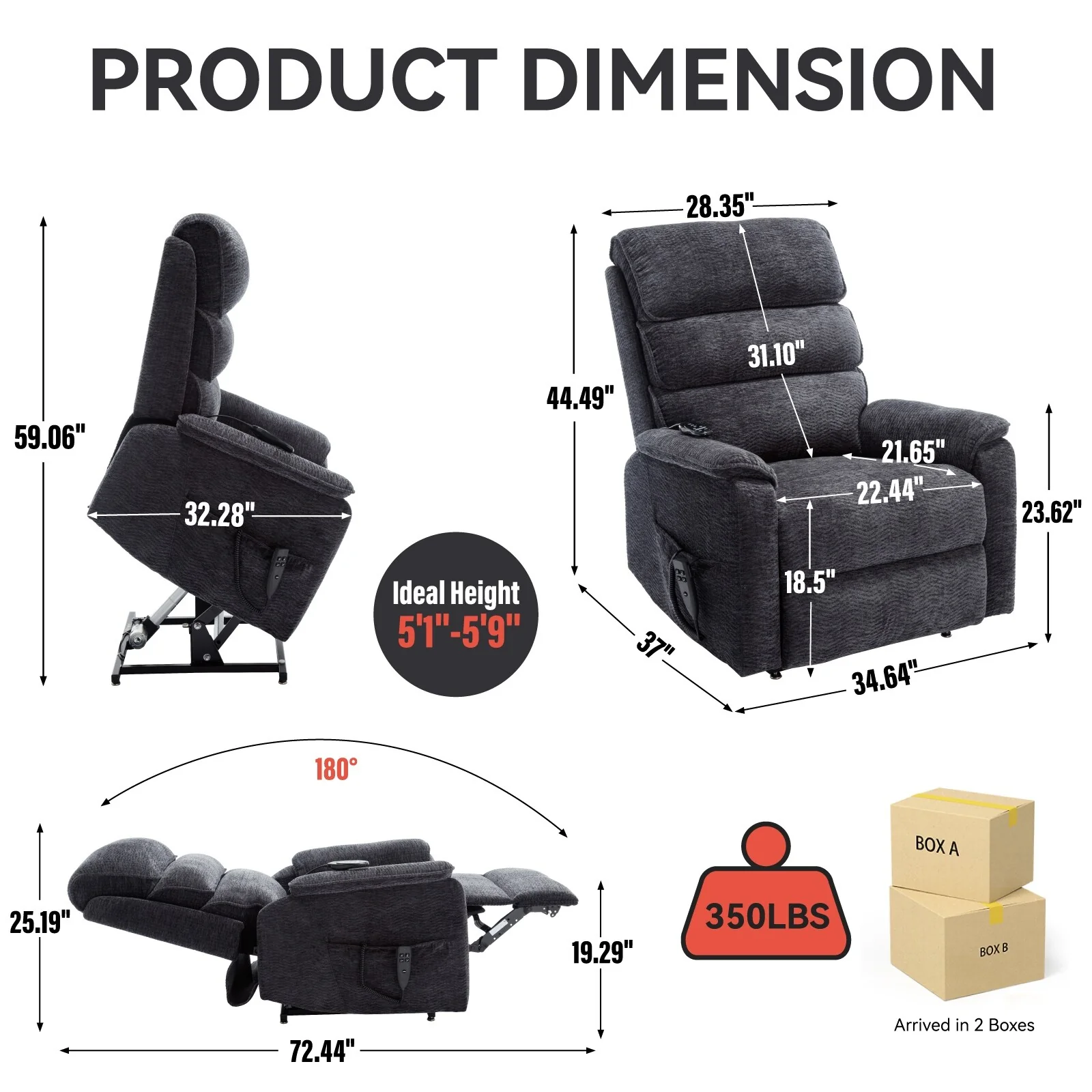 Power Lift Recliner Chair with Power-Remote