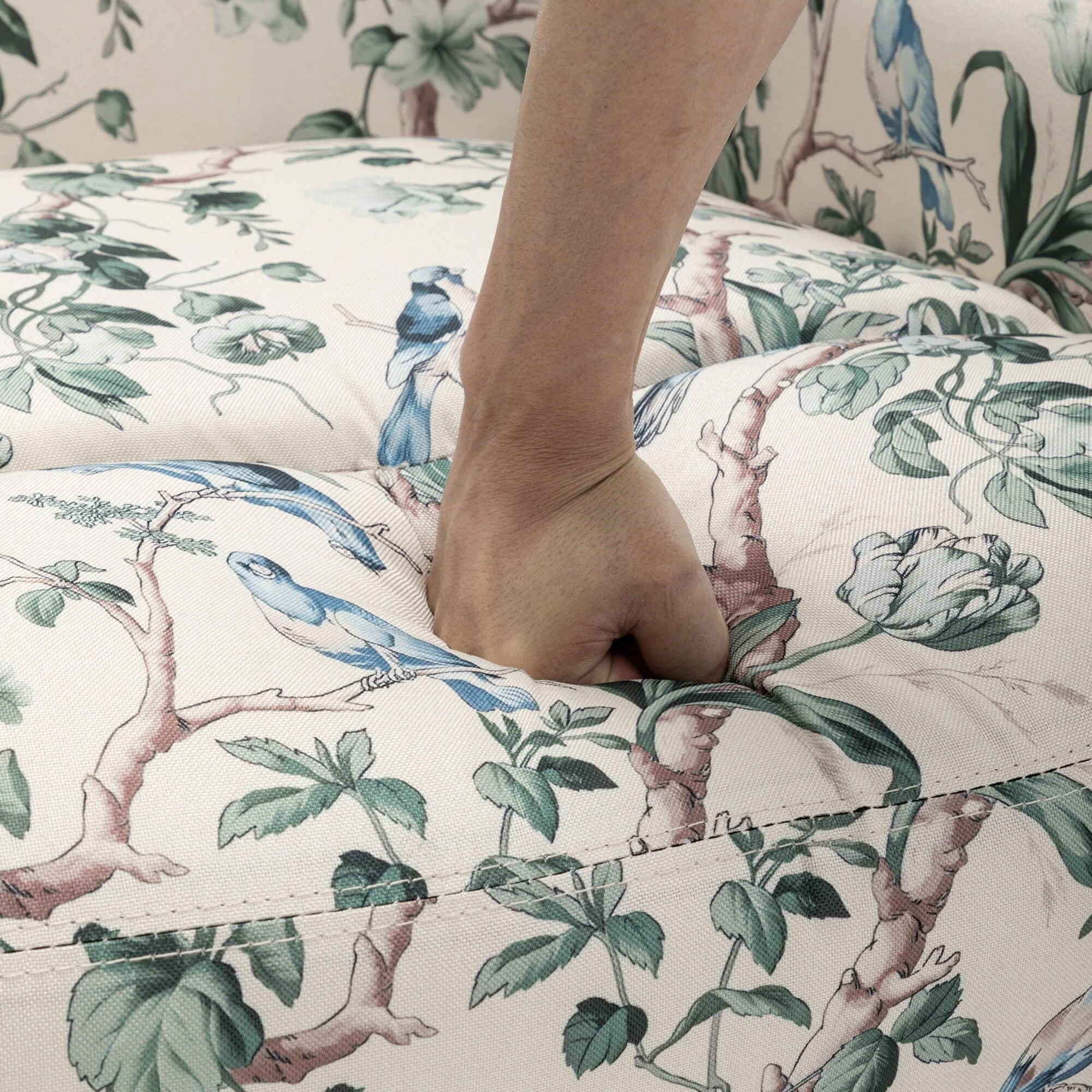 Linen Manual Swivel Base Recliner Chair with Footrest