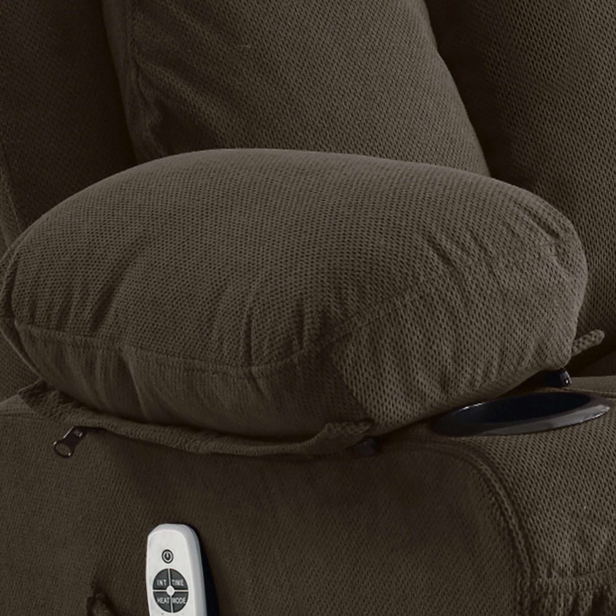 Swinging Recliner Massage Heated Sofa, with USB and 2 Cup Holders in Side Pockets