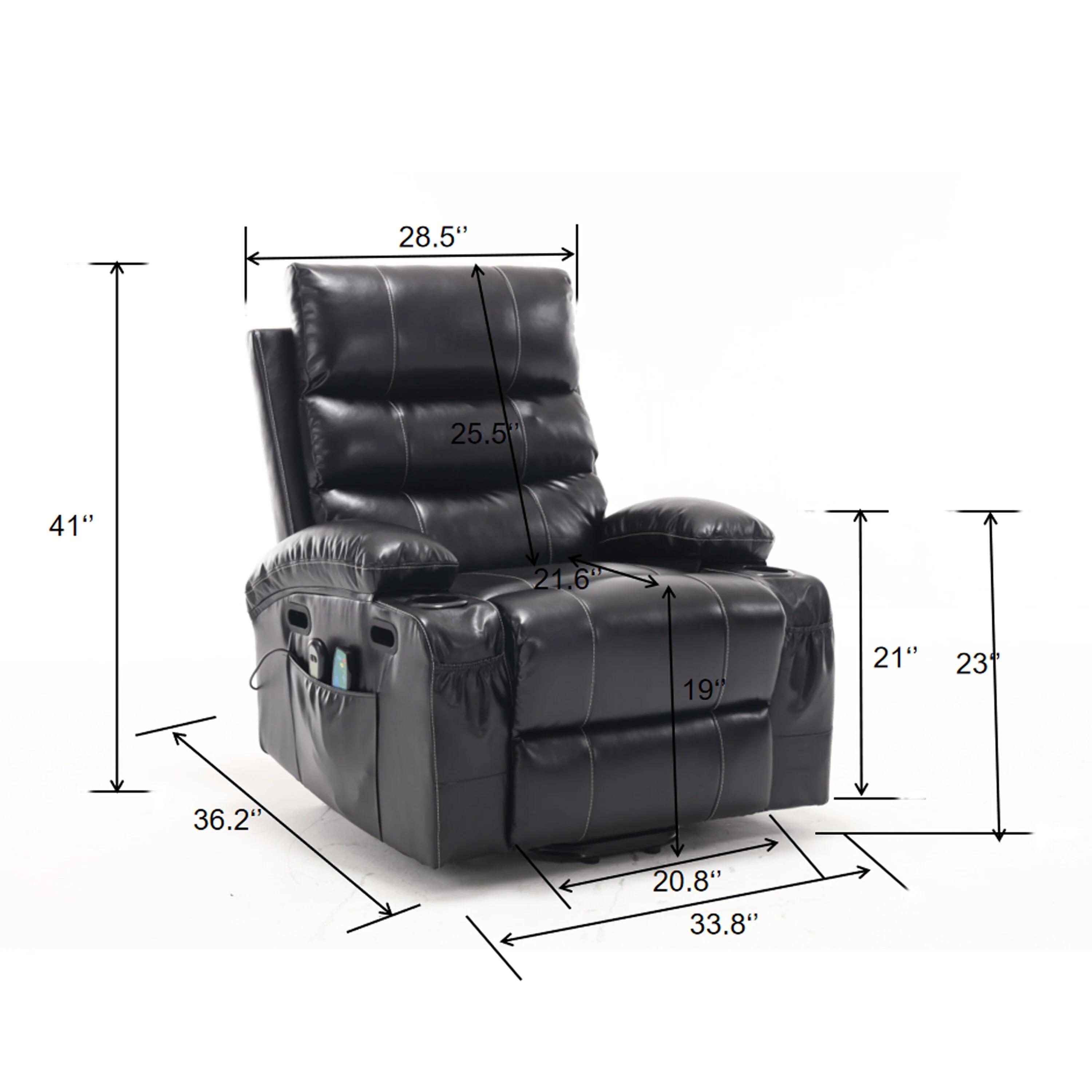 Power Lift Recliner with 4-Way Vibration Massage and Heating - 5 Modes, 2 Intensity Levels, 3 Timer Settings