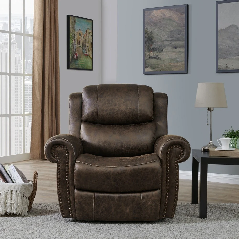 Copper Grove Dilsen Extra Large Rolled Arm Wall Hugger Recliner Chair