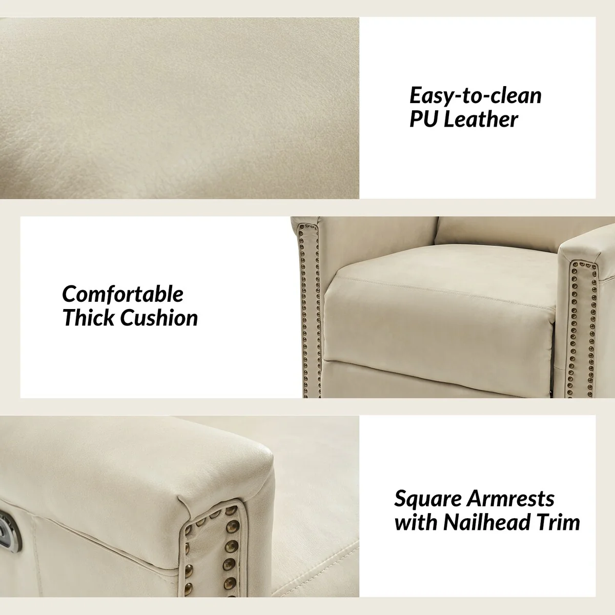 Tobias Traditional Swivel And Rocker Power Recliner Set of 2 by HULALA HOME