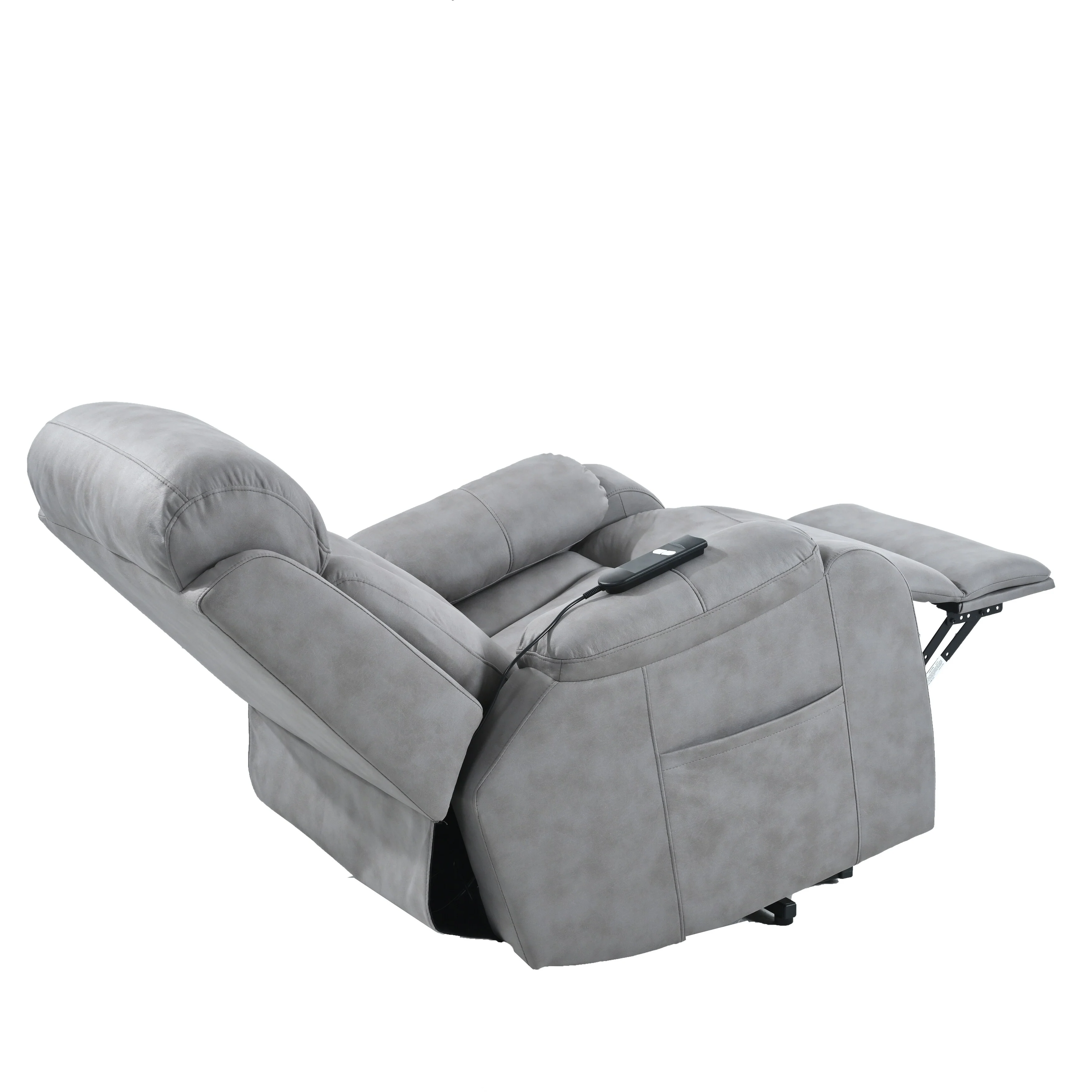 Recliner Chair Wide Seat with Overstuffed Pillows, Remote Control and Side Pocket