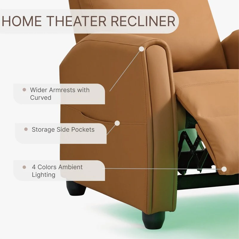 Andrea Recliner Chair with LED Lights, Heating  Massage