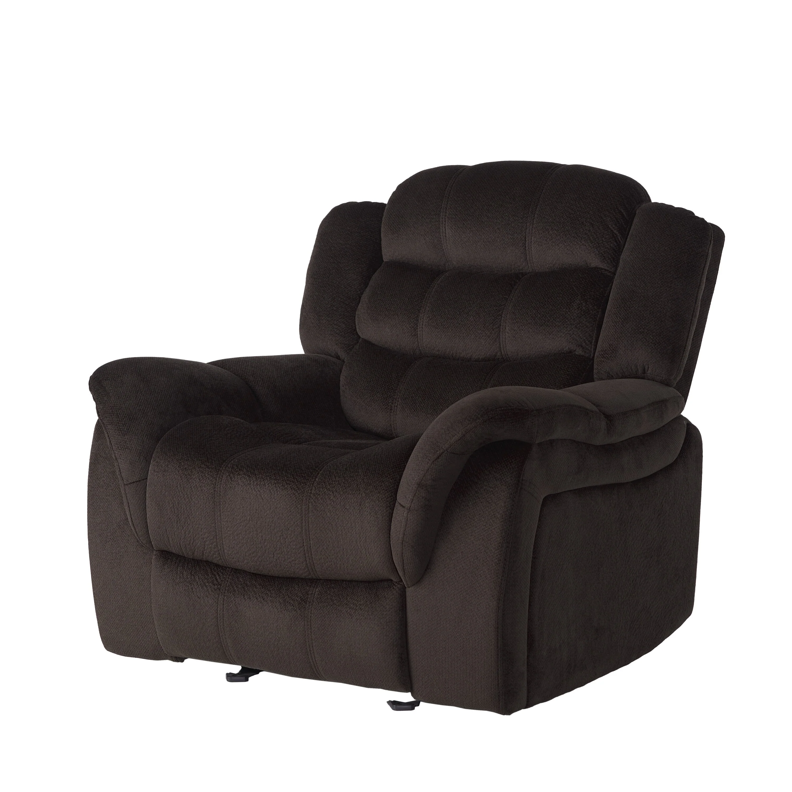 Roomfitters Classic Design, Brown Plush Fabric, Glider Recliner