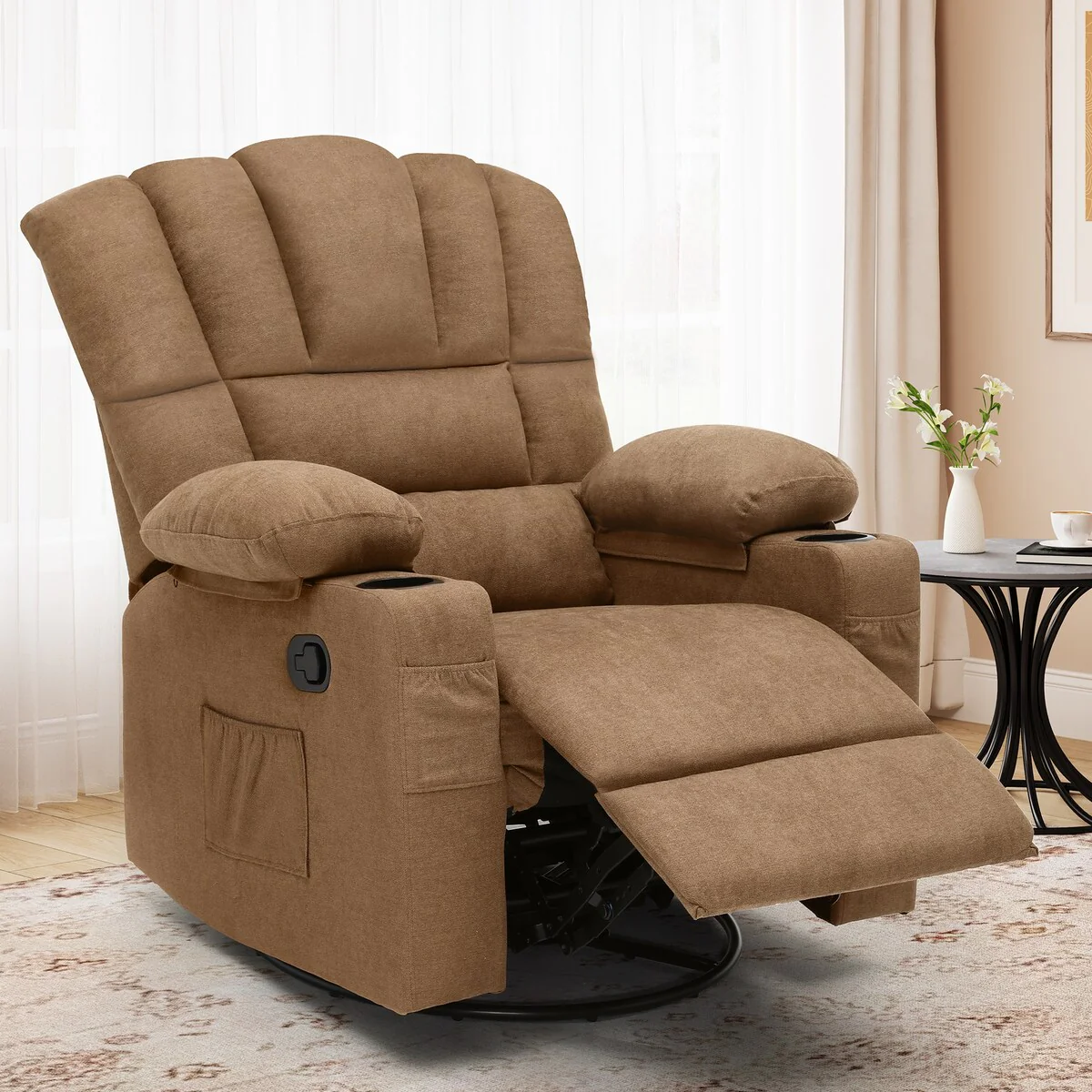 Moasis Manual Swivel Rocking Recliner Chair for Elderly Swivel Glider Rocker Recliner Chair